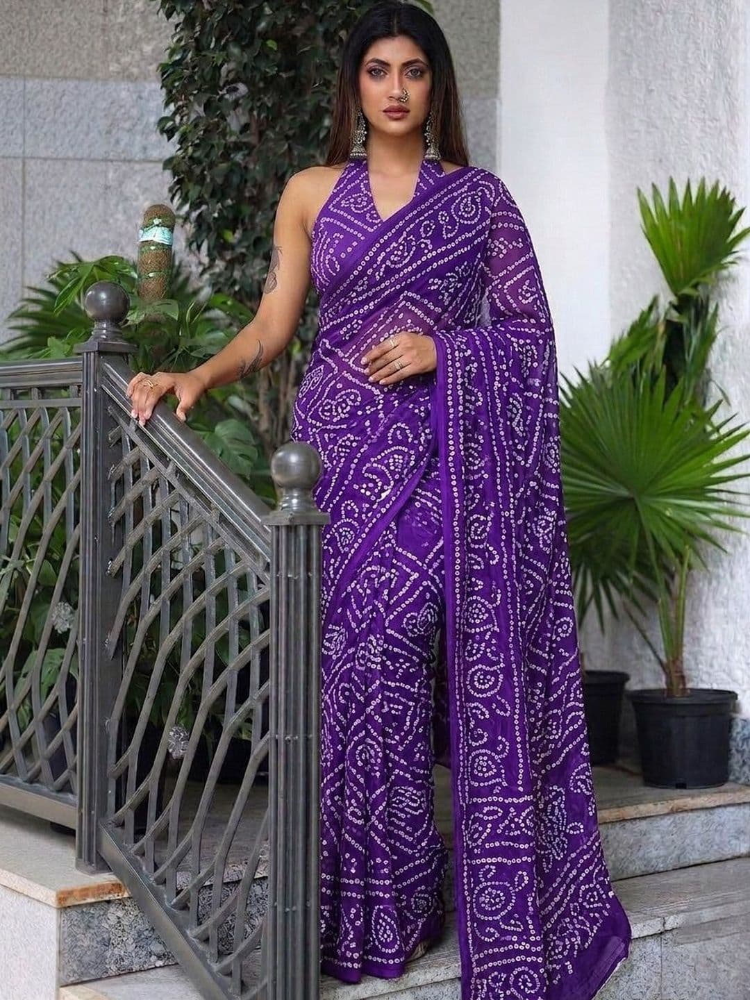 Sitanjali Bandhani Pure Georgette Saree - view 1