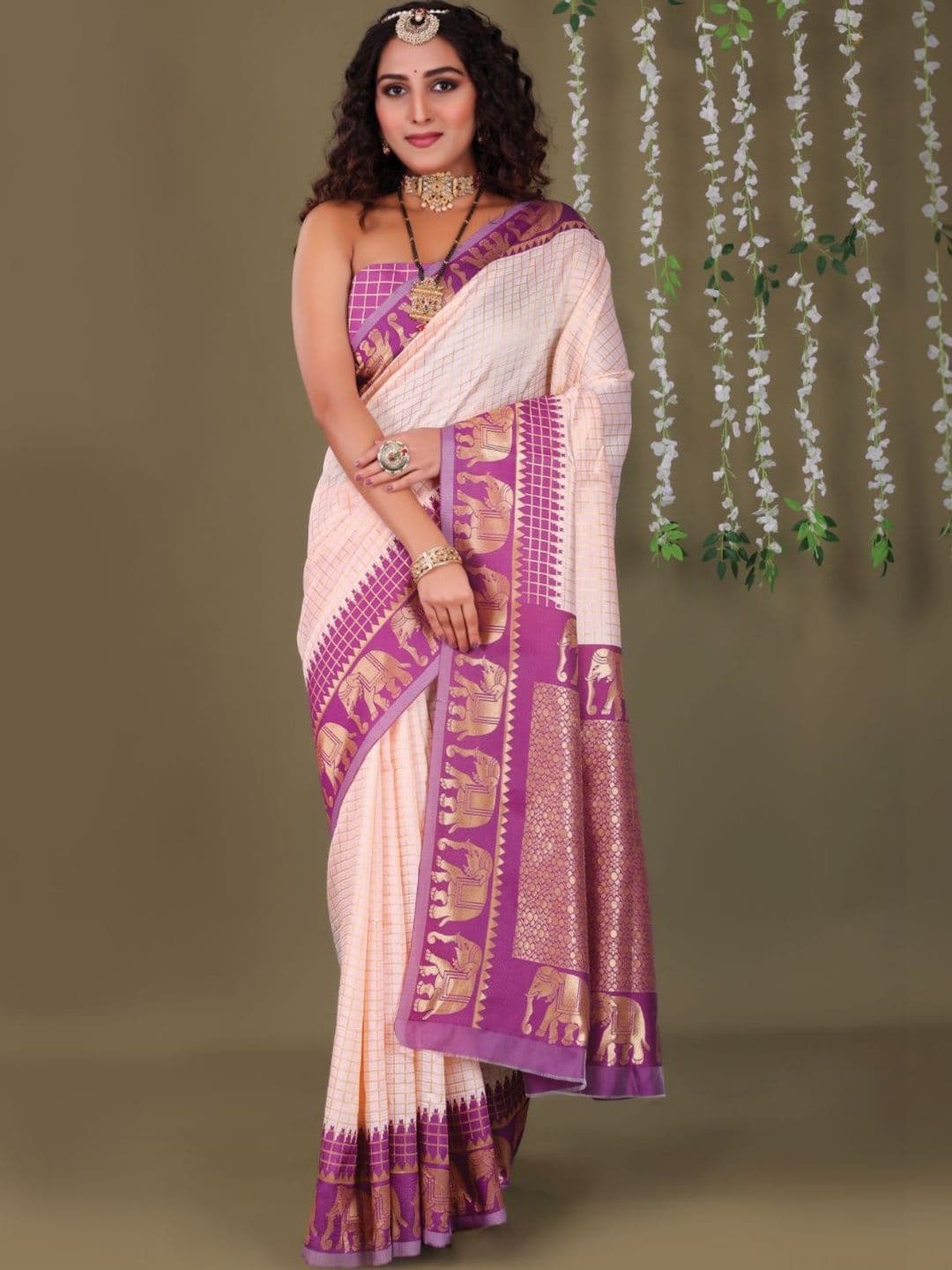 KALINI Woven Design Zari Art Silk Handloom Kanjeevaram Saree - view 1