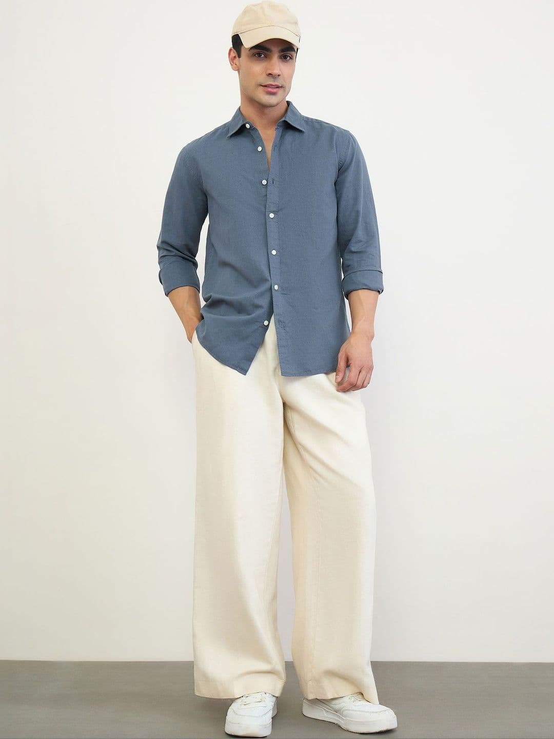 Mast & Harbour Men Cotton Linen Casual Shirt - view 1