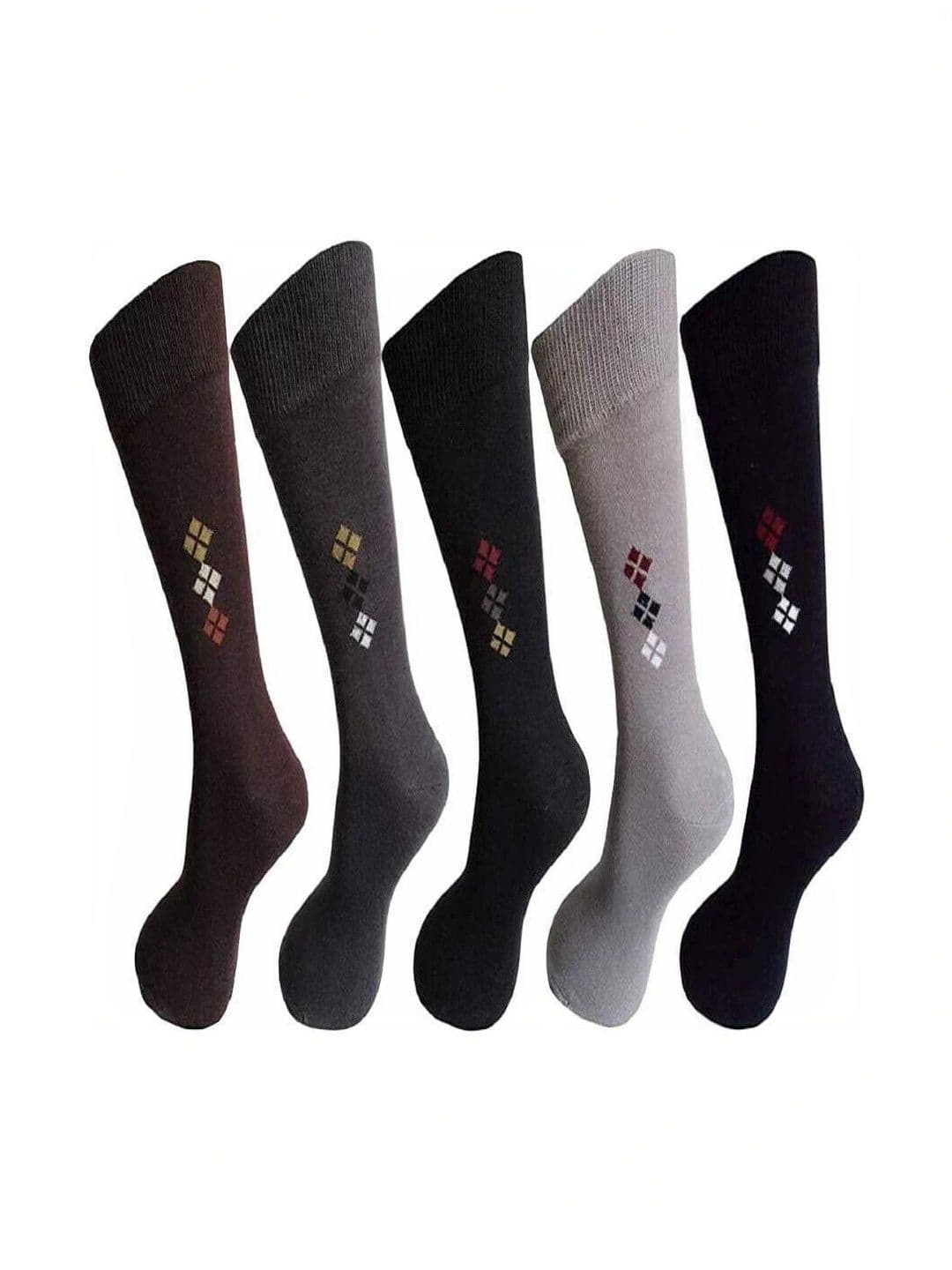 VAPINDIA Men Pack of 5 Cotton Patterned Above Ankle Socks - view 1