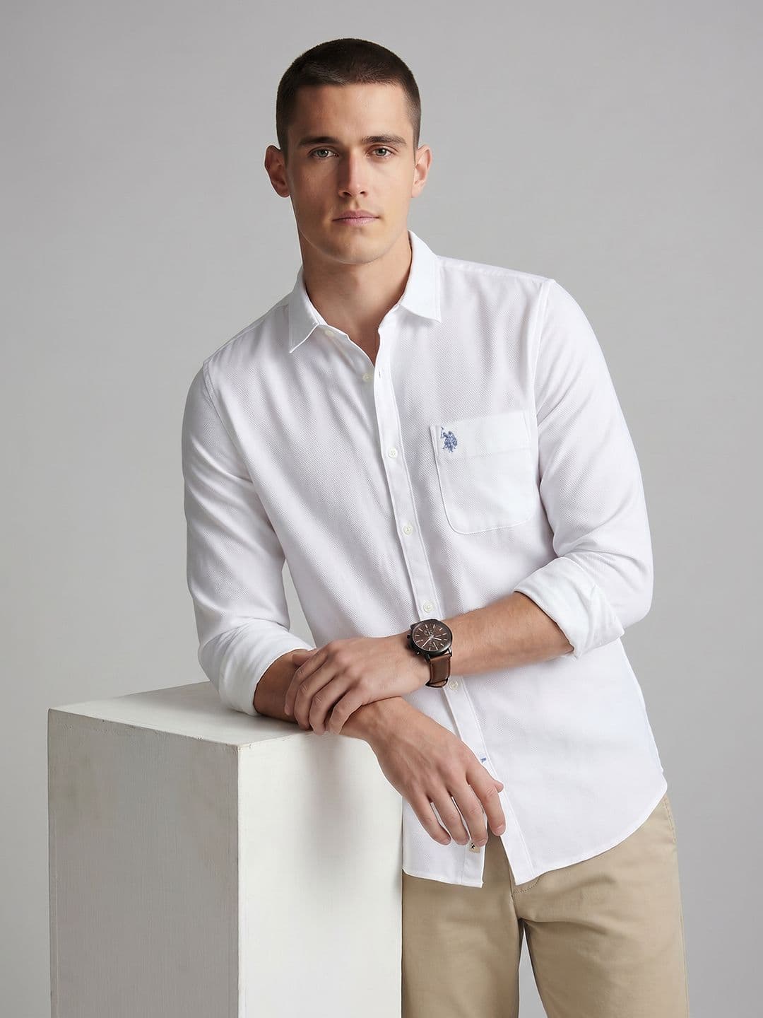 U.S. Polo Assn. Denim Co. Spread Collar Pure Cotton Casual Shirt - view 1