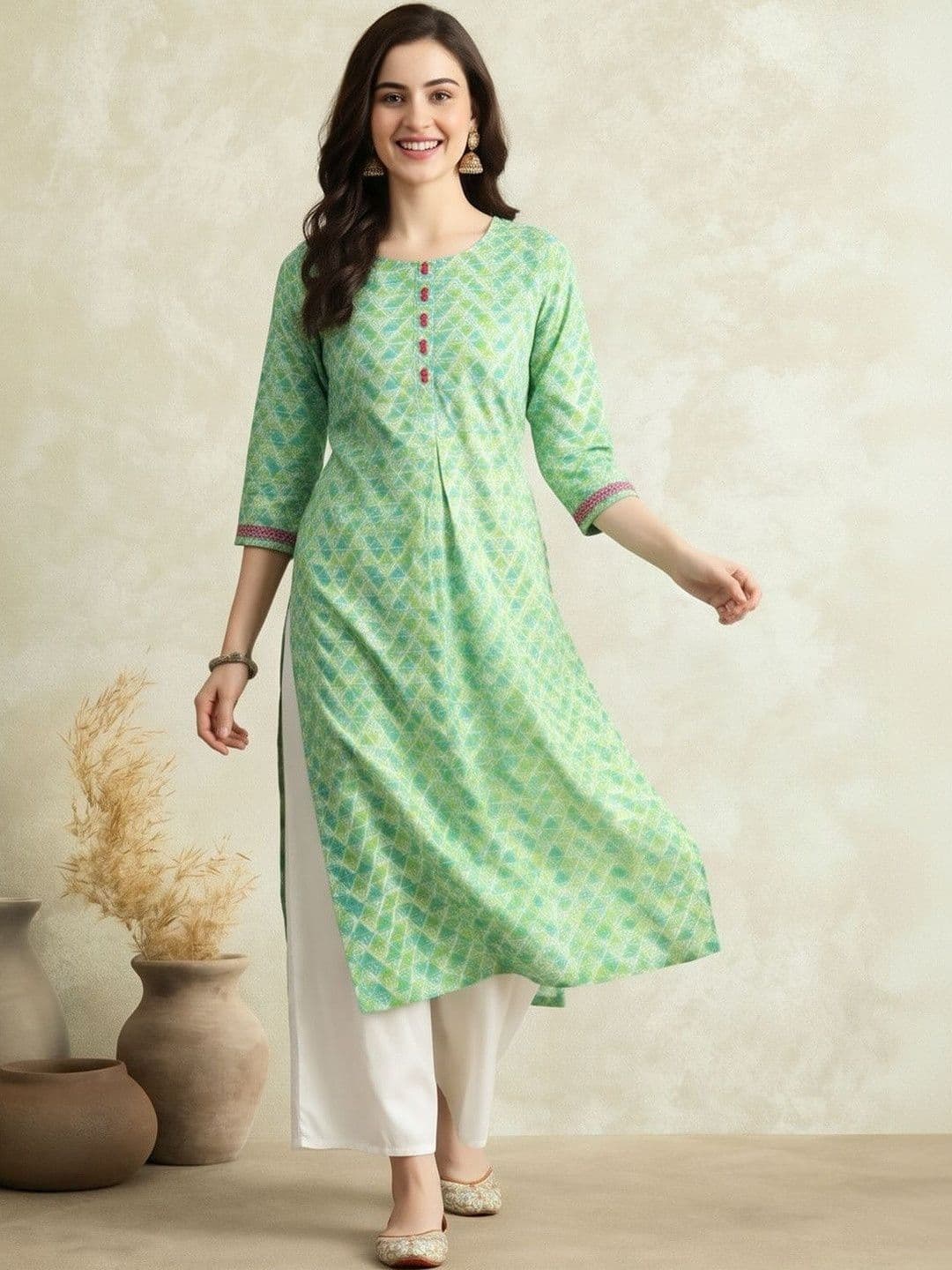 Jaipur Kurti Women Geometric Printed Kurta - view 1