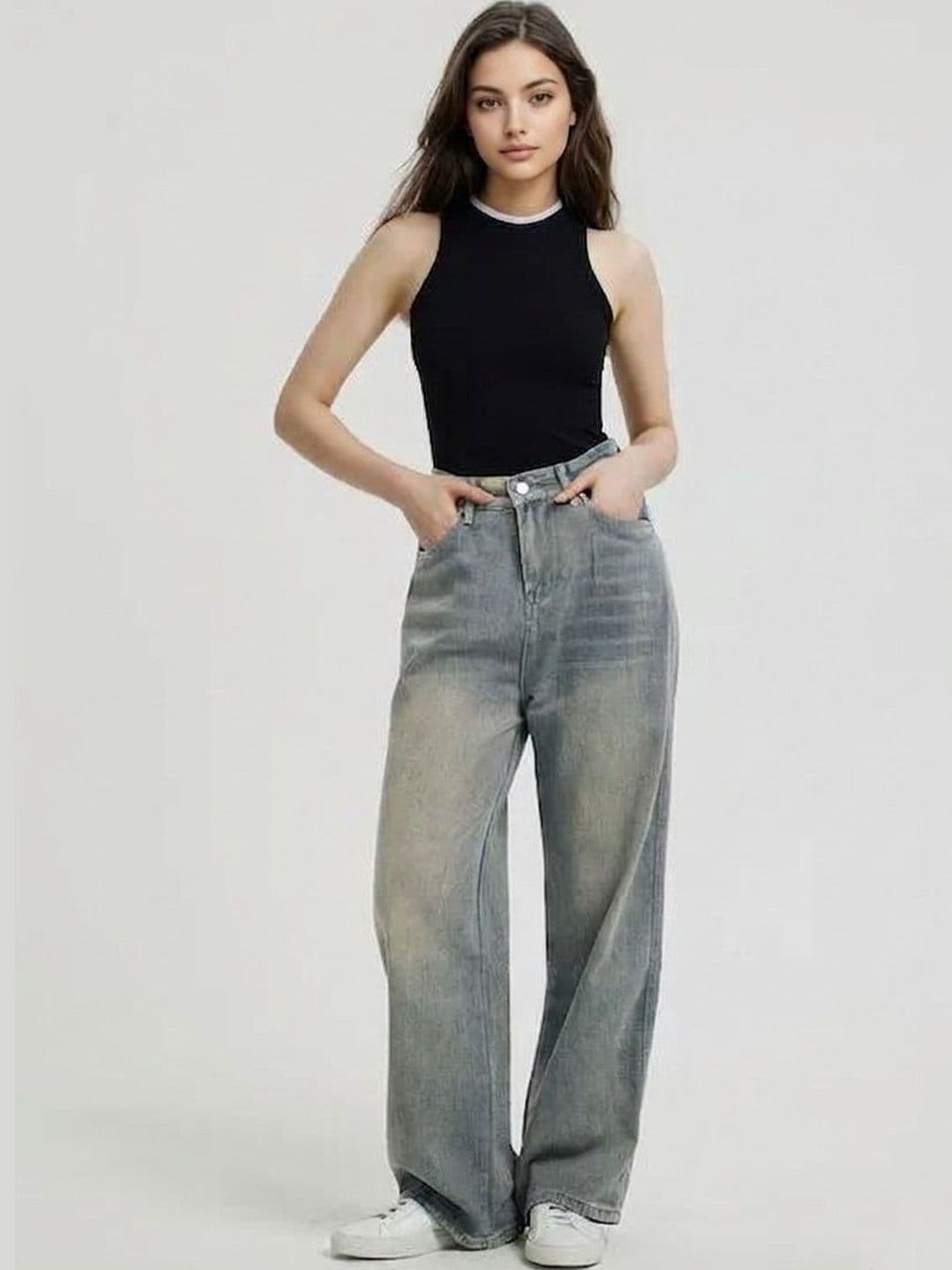 Kotty Women Regular Fit High-Rise Low Distress Stretchable Jeans - view 1