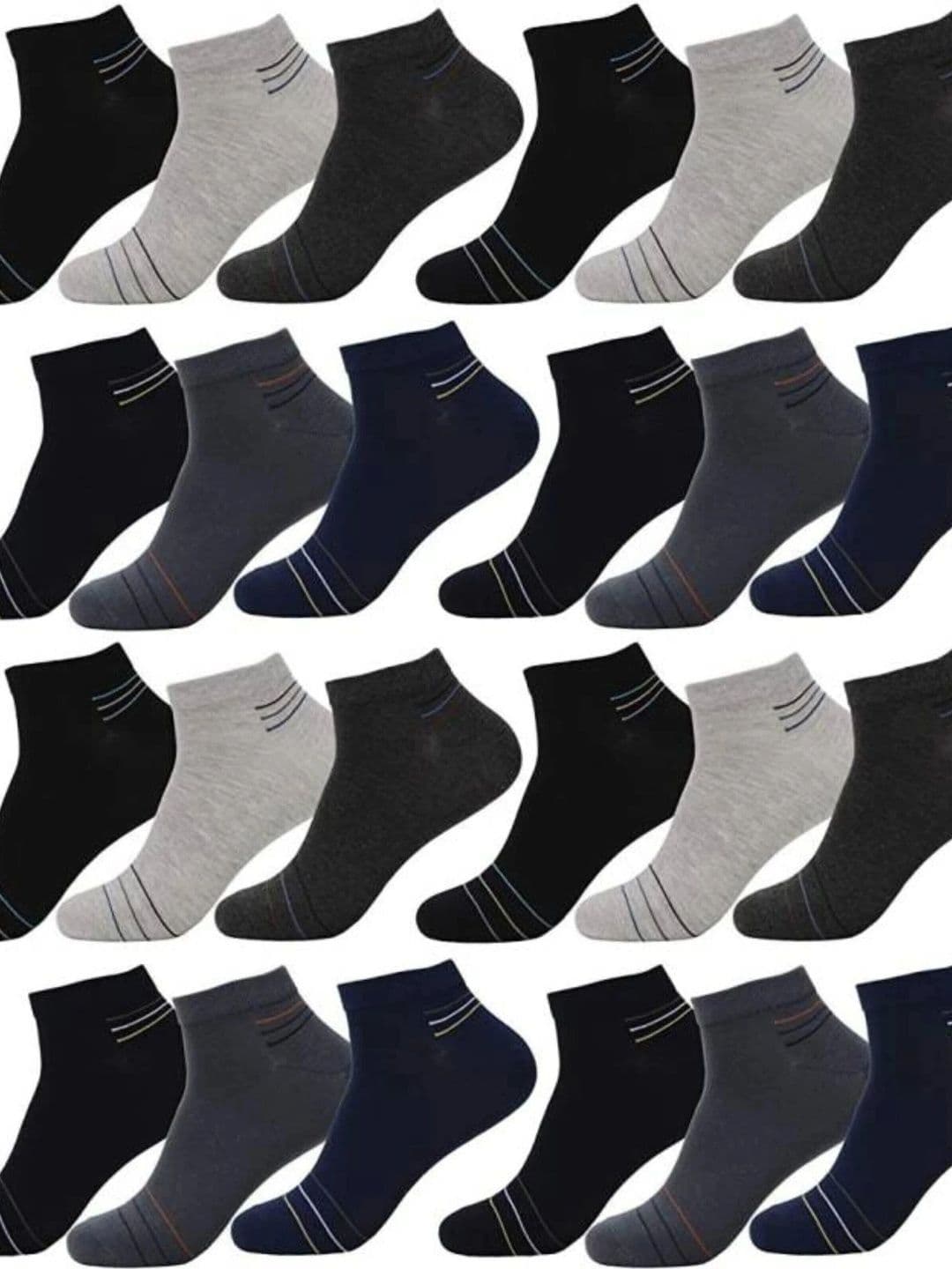 VAPINDIA Men Cotton Striped Ankle Length Socks - view 1
