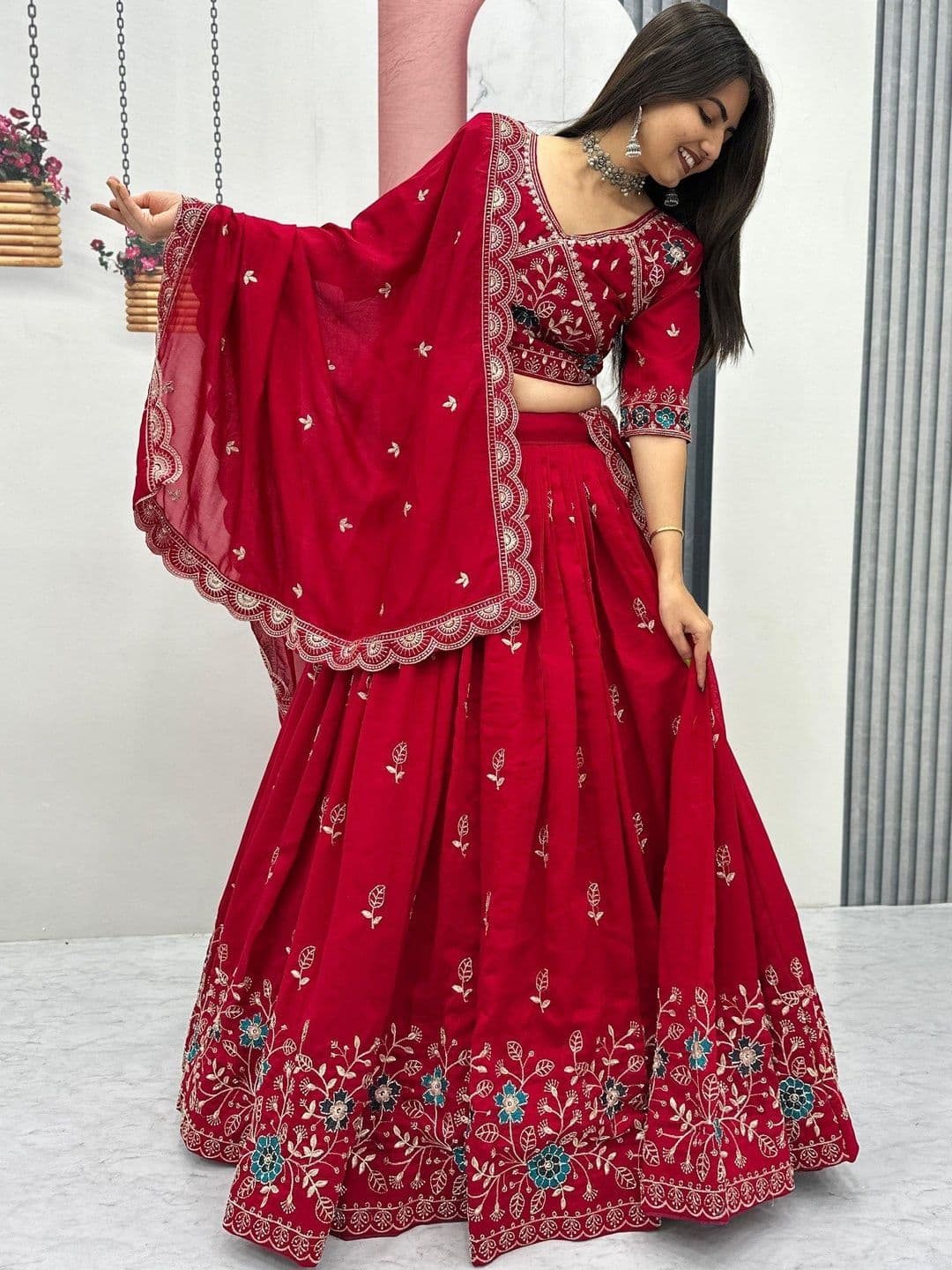 all about you Embroidered Ready to Wear Lehenga & Blouse With Dupatta - view 1