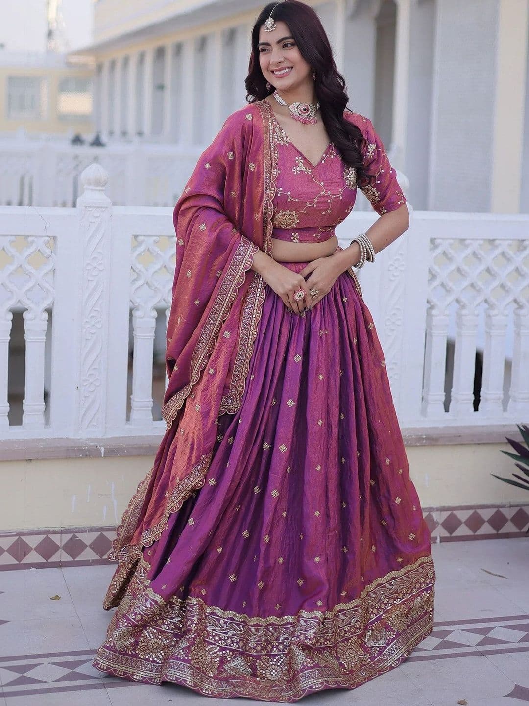 BAESD Embroidered Semi-Stitched Lehenga & Unstitched Blouse With Dupatta - view 1