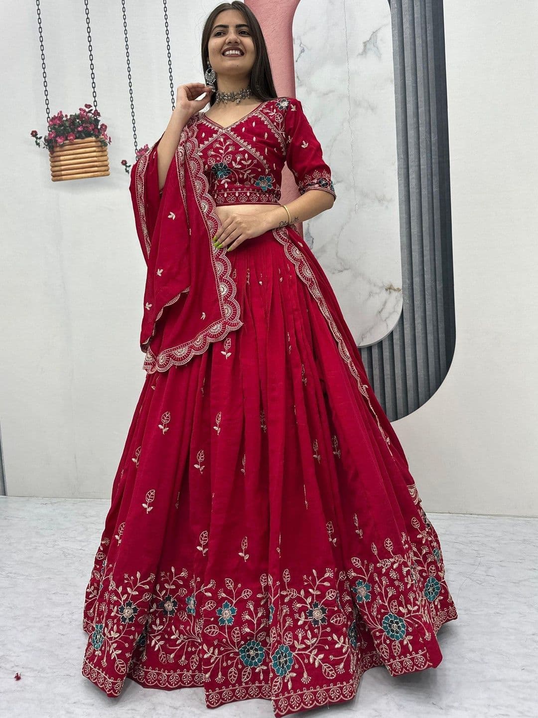 all about you Embroidered Ready to Wear Lehenga & Blouse With Dupatta - view 1