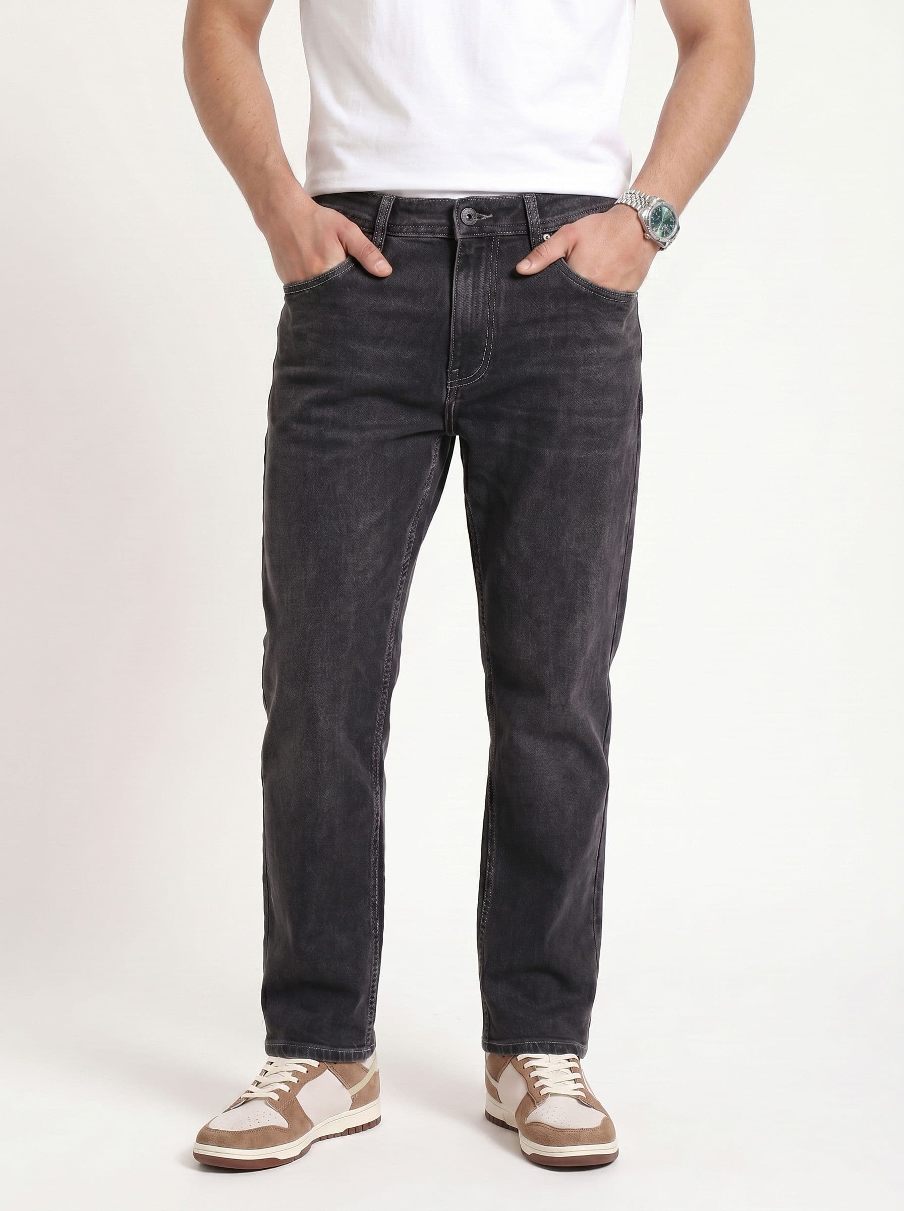 The Roadster Life Co. Men Relaxed Fit Light Fade Stretchable Jeans