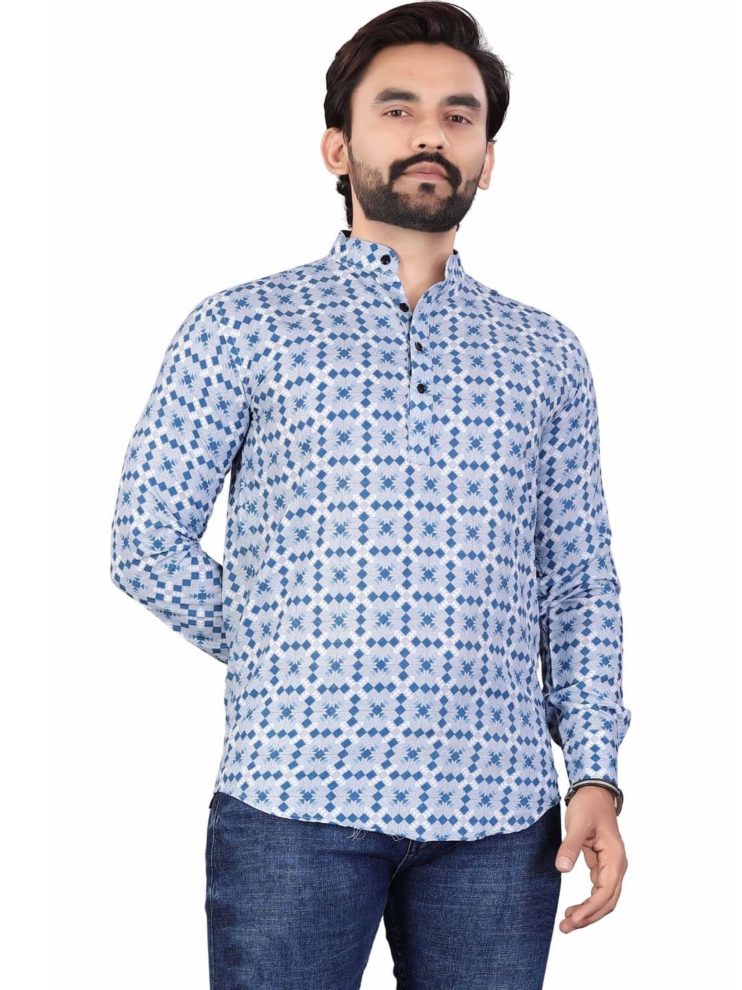 SEDUM SESTRI Men Geometric Printed Kurta - view 1
