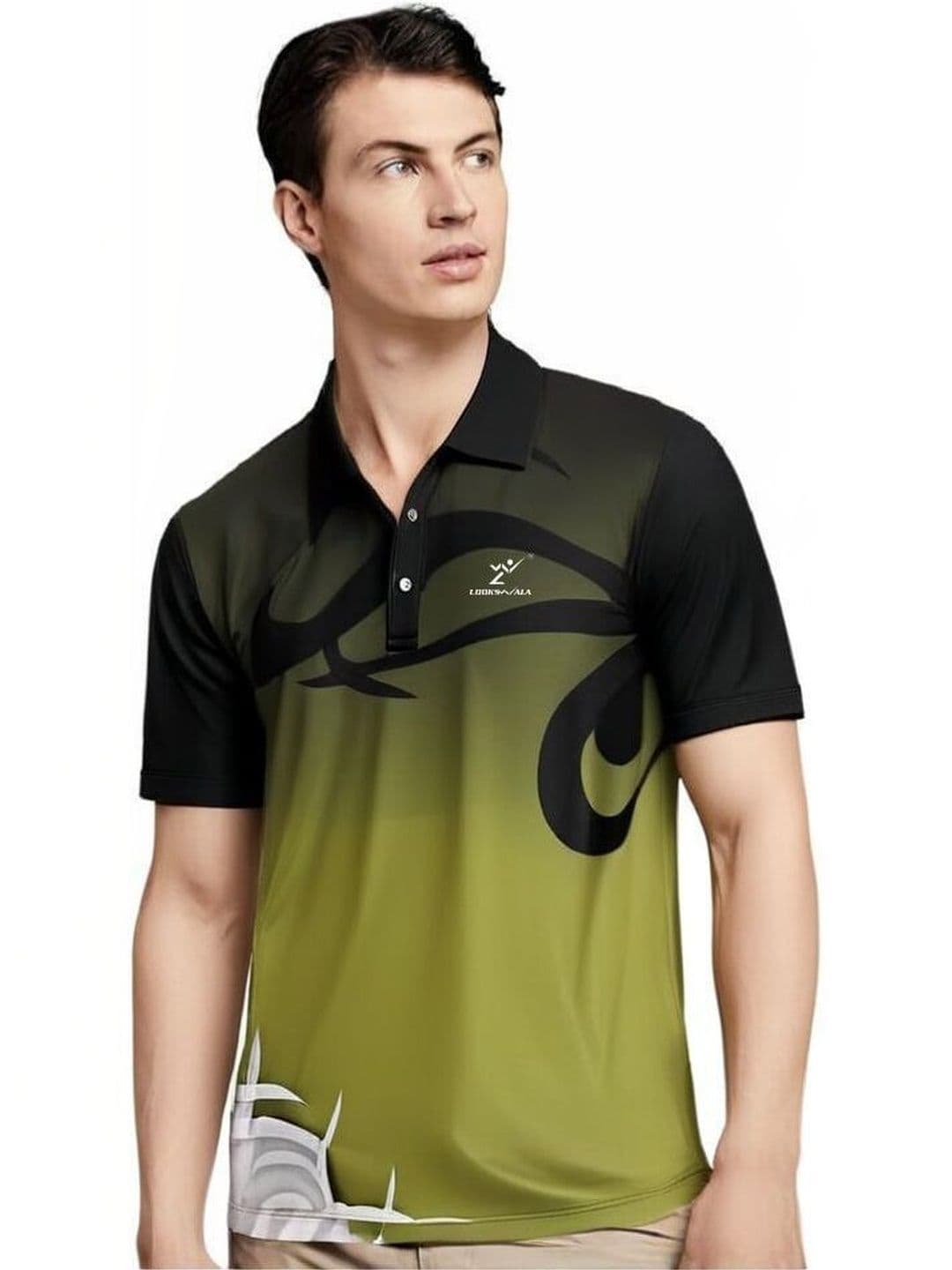 Lookswala Men Printed Polo Collar T-shirt - view 1