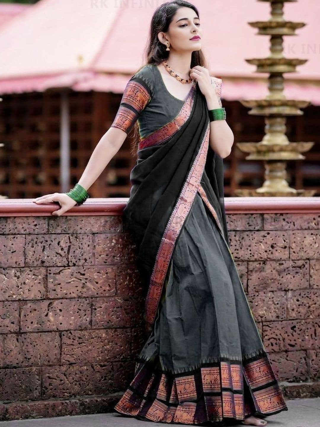 R K INFINITIVE Embroidered Unstitched Lehenga & Blouse With Dupatta - view 1