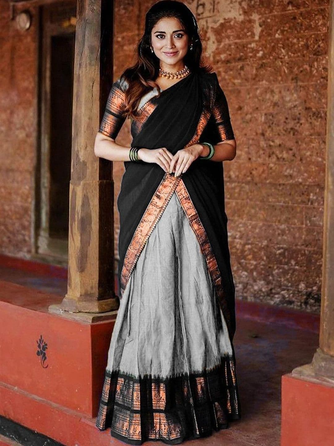 R K INFINITIVE Woven Design Unstitched Lehenga & Blouse With Dupatta - view 1