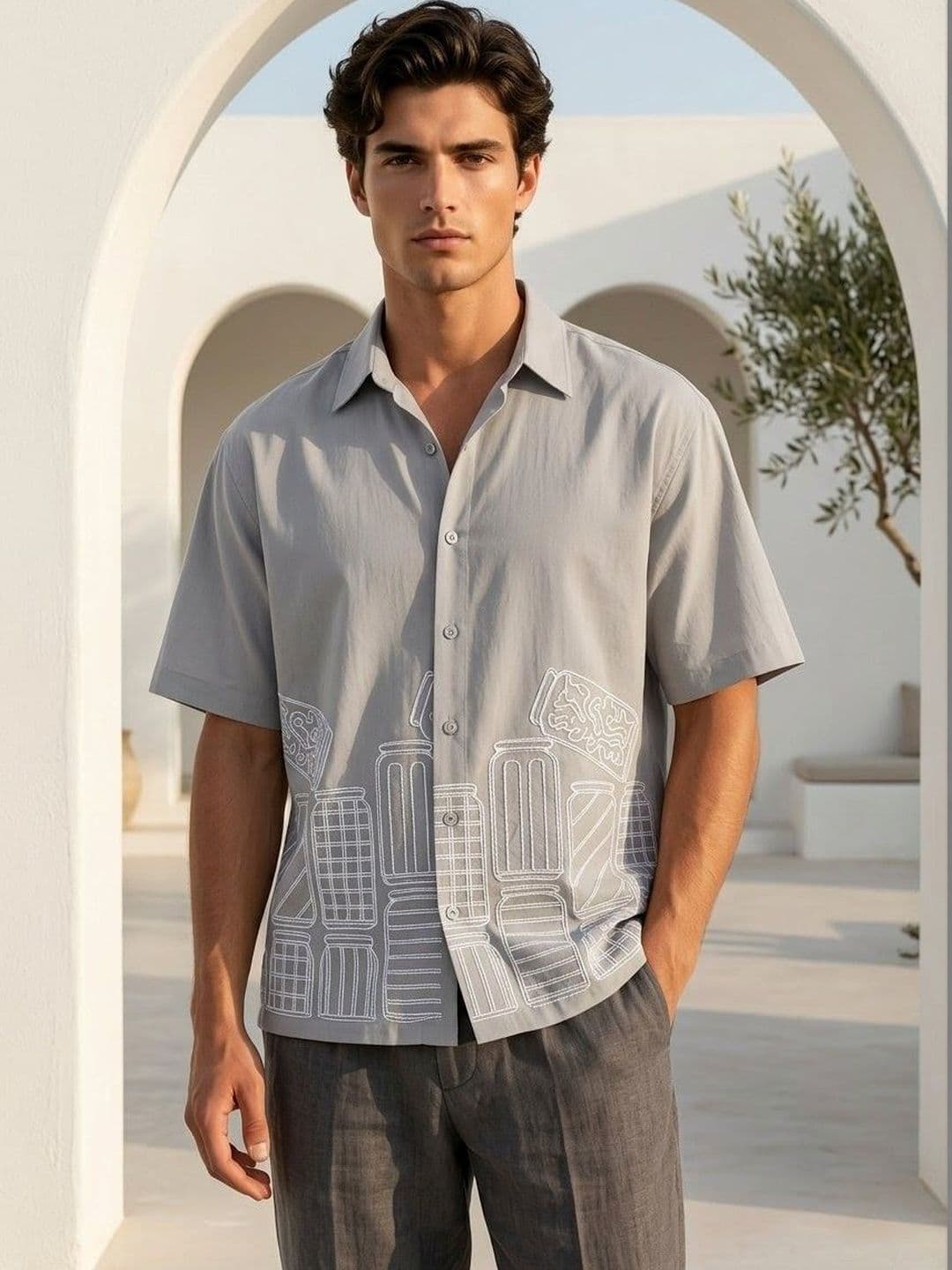 Mast & Harbour Men Premium Embroidered Shirt - view 1