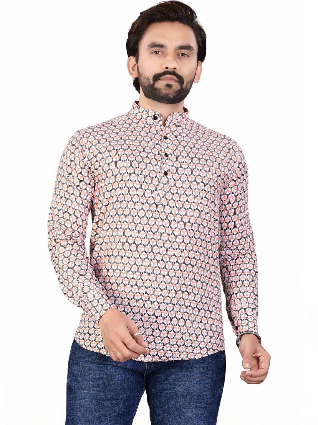 SEDUM SESTRI Men Geometric Printed Kurta - view 1