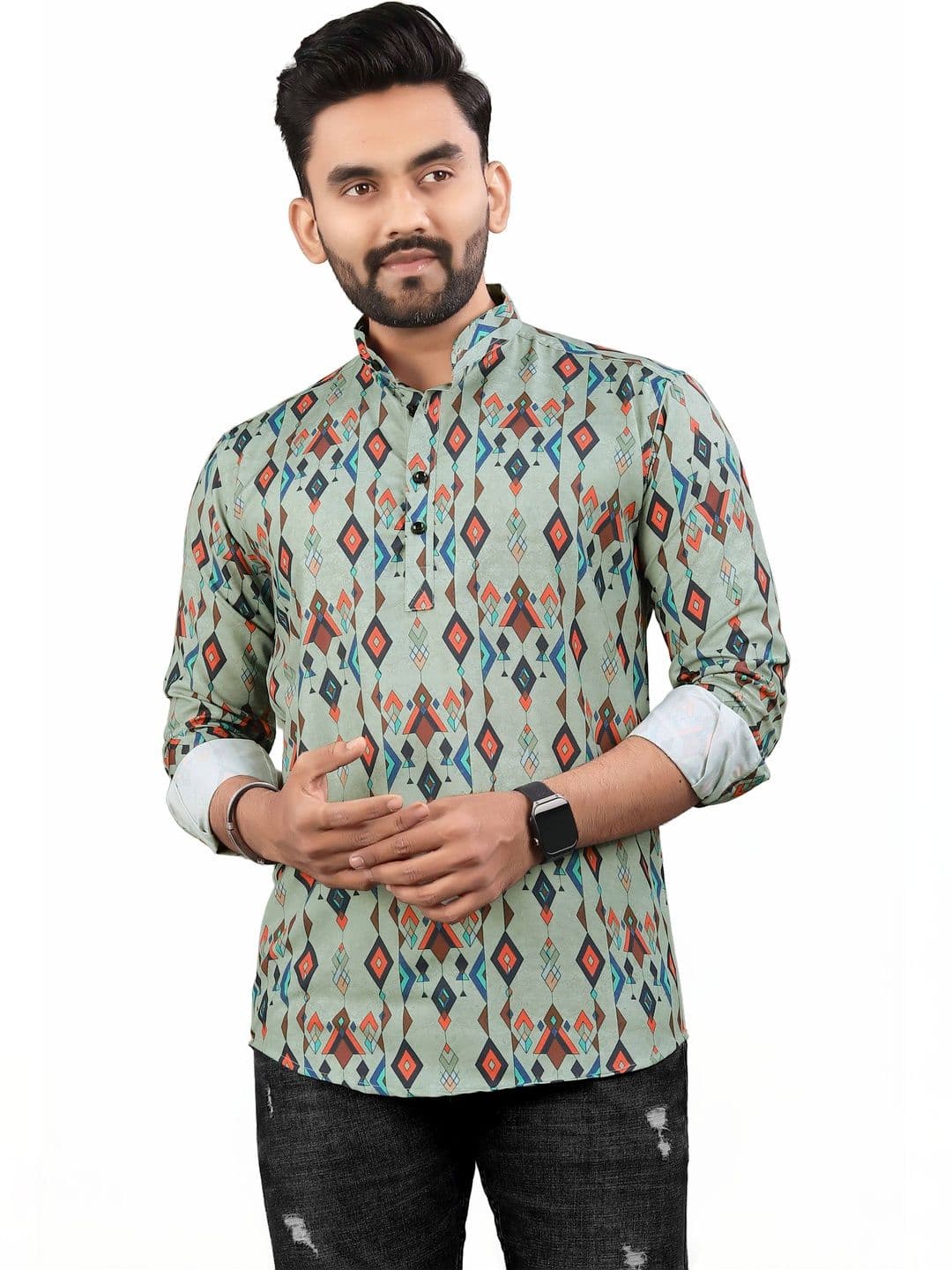 SEDUM SESTRI Men Geometric Printed Kurta - view 1