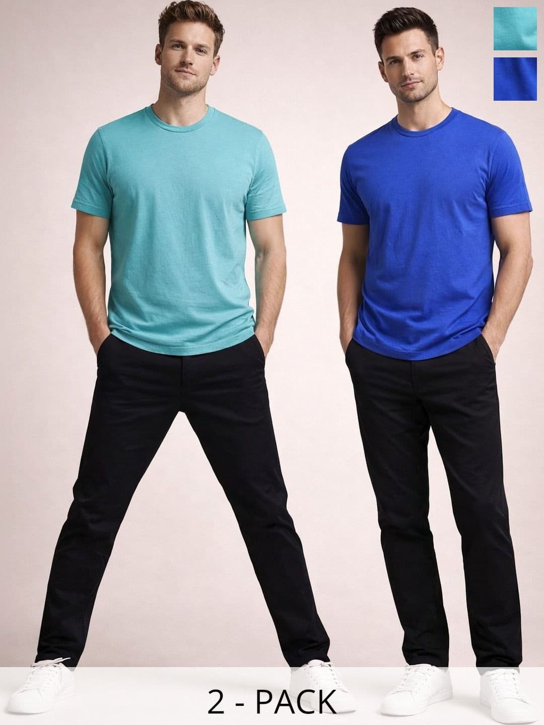 TRENDIX Men 2 Pure Cotton T-shirt - view 1