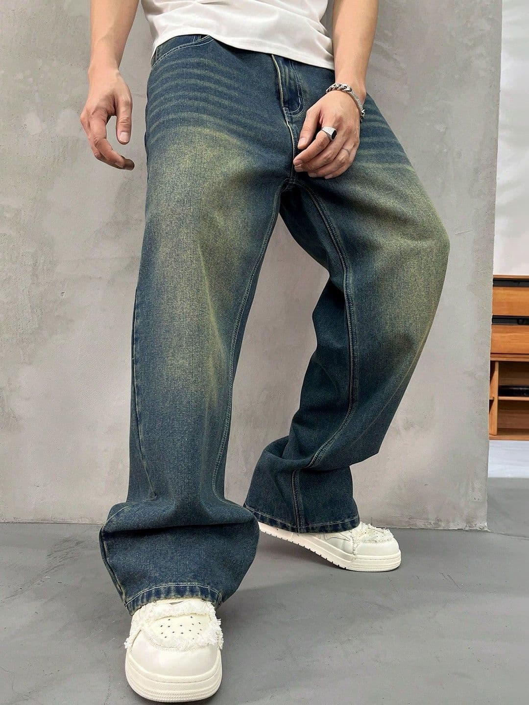 YAMEETFIT Men Denim Jean Baggy Mid-Rise Jeans - view 1