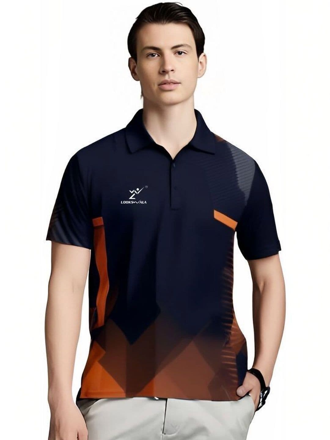 Lookswala Men Printed Polo Collar T-shirt - view 1
