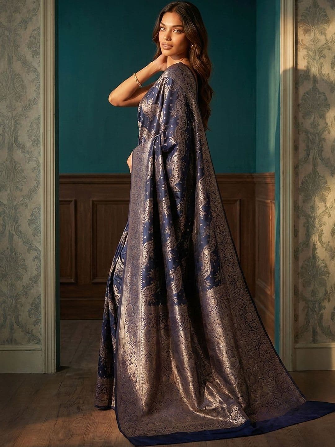 Anouk Woven Design Zari Silk Blend Banarasi Saree - view 1