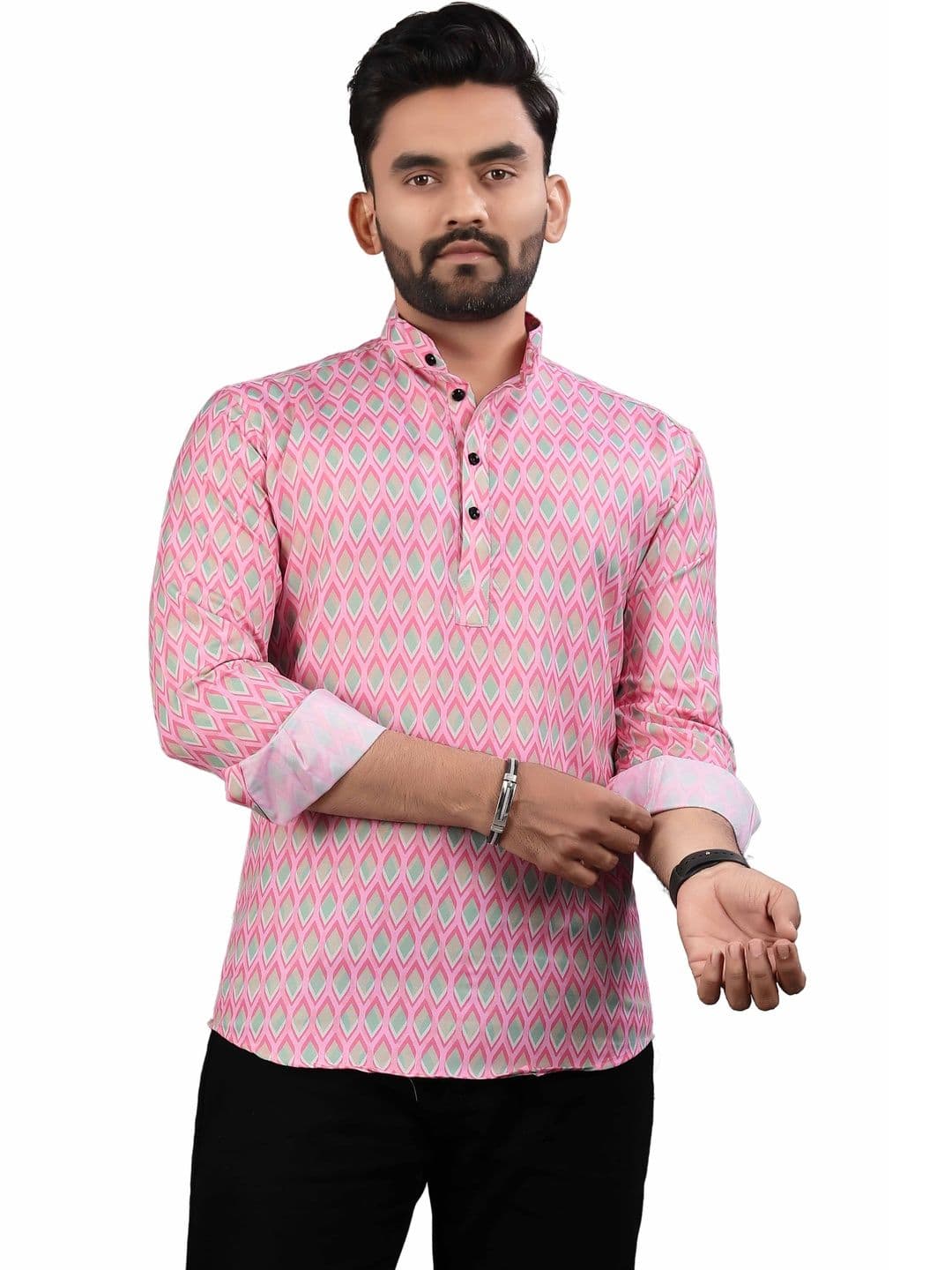 SEDUM SESTRI Men Geometric Printed Kurta - view 1
