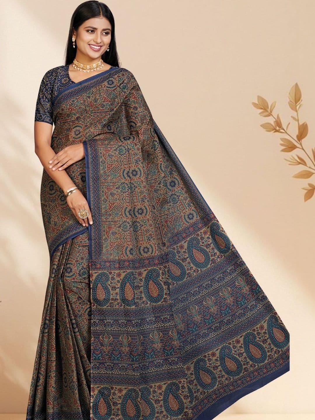 SALWAR STUDIO Kalamkari Pure Cotton Saree - view 1