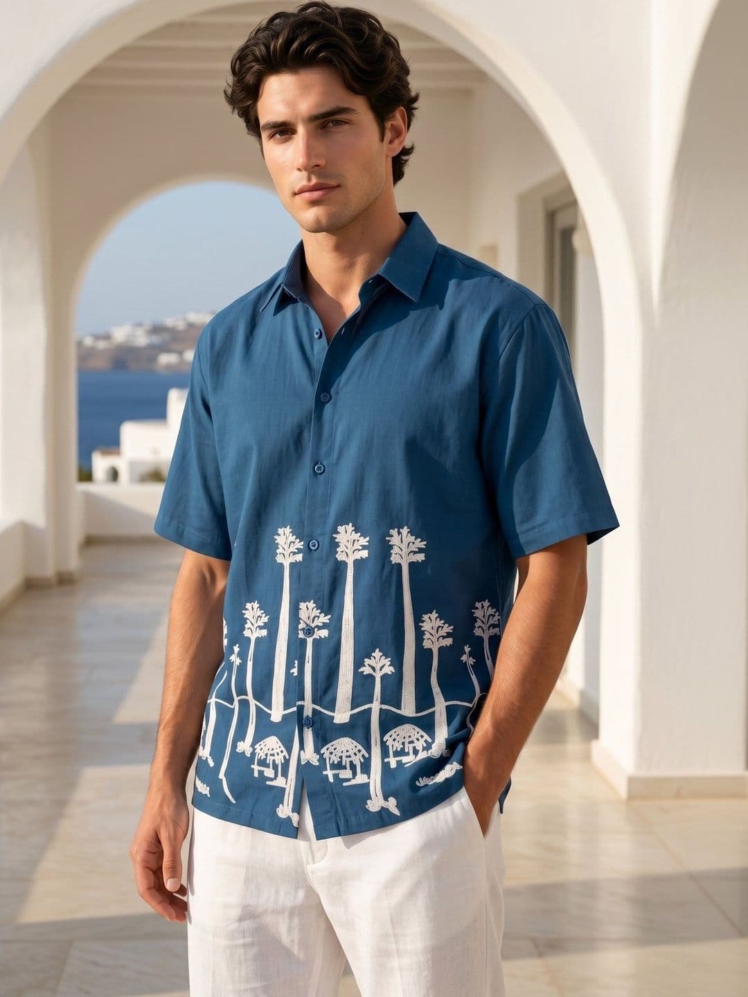 Mast & Harbour Men Premium Embroidered Shirt - view 1