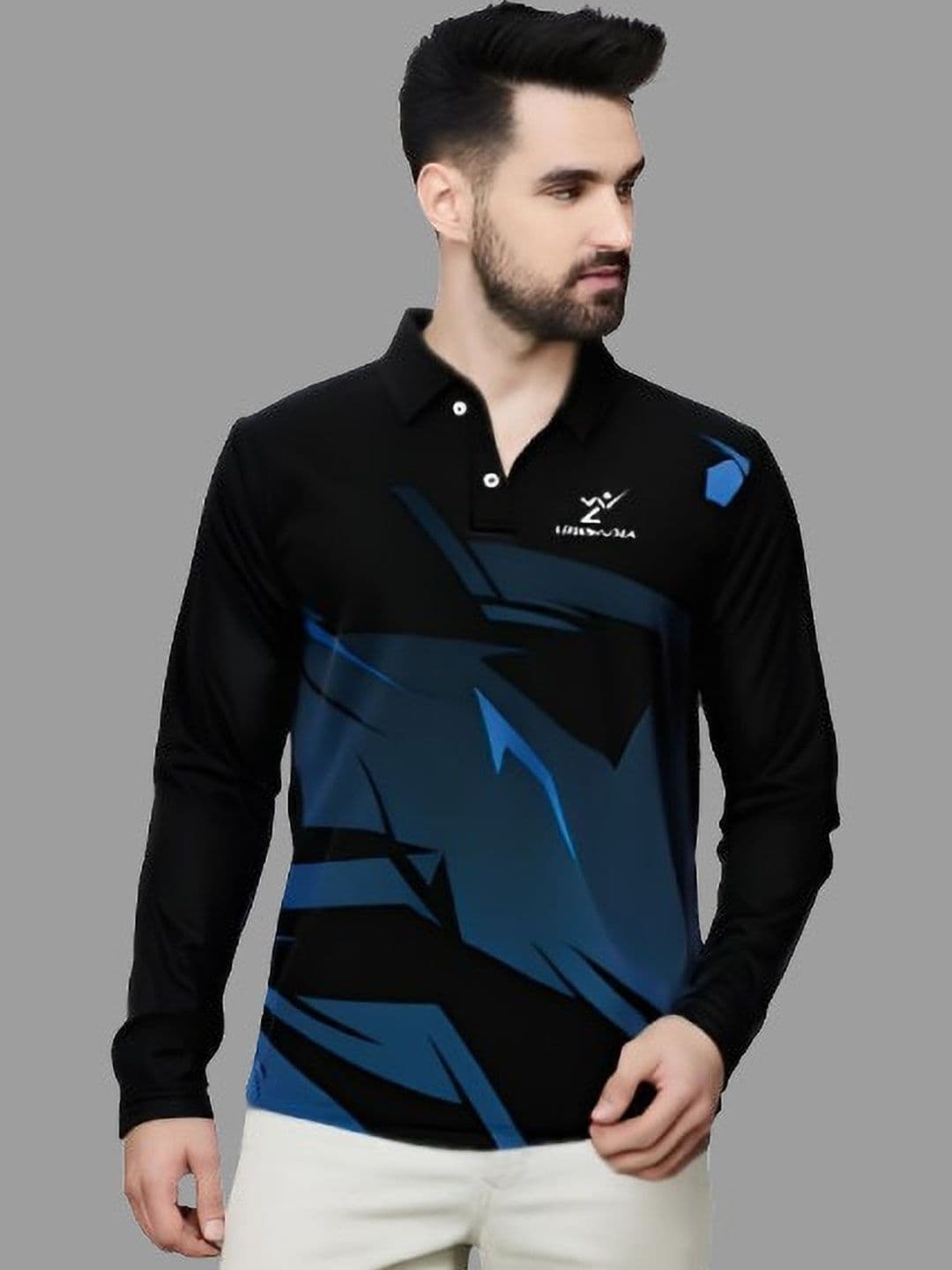 Lookswala Men Printed Polo Collar T-shirt - view 1