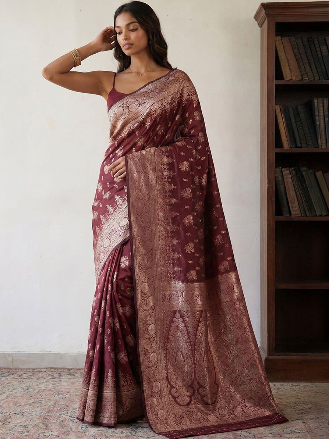 Anouk Woven Design Zari Silk Blend Banarasi Saree - view 1