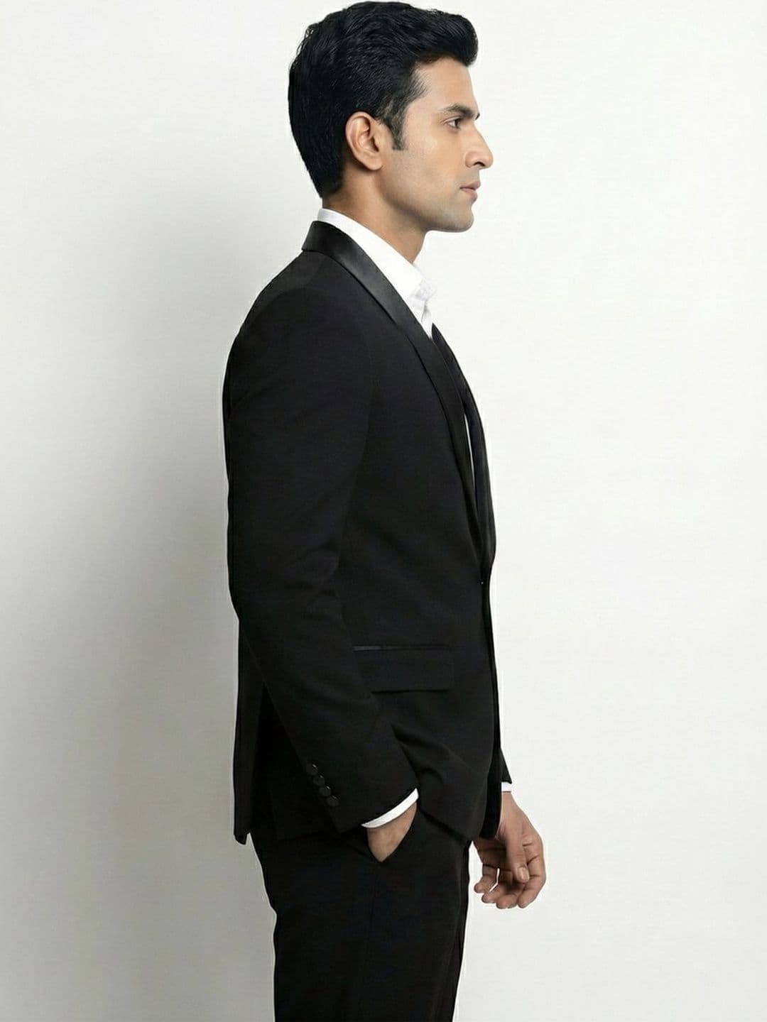 TRIANGLE Shawl Collar 2 Piece Blazer & Trousers Suit - view 1