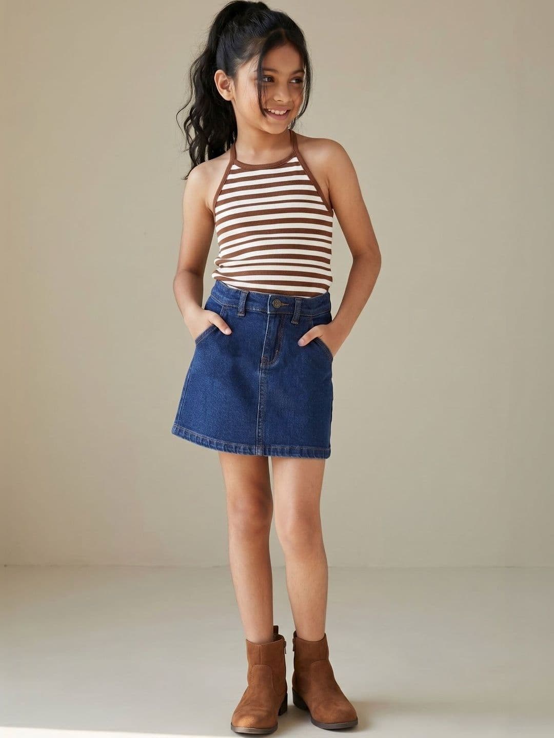 TALES & STORIES Girls Denim Mini A-Line Skirt - view 1