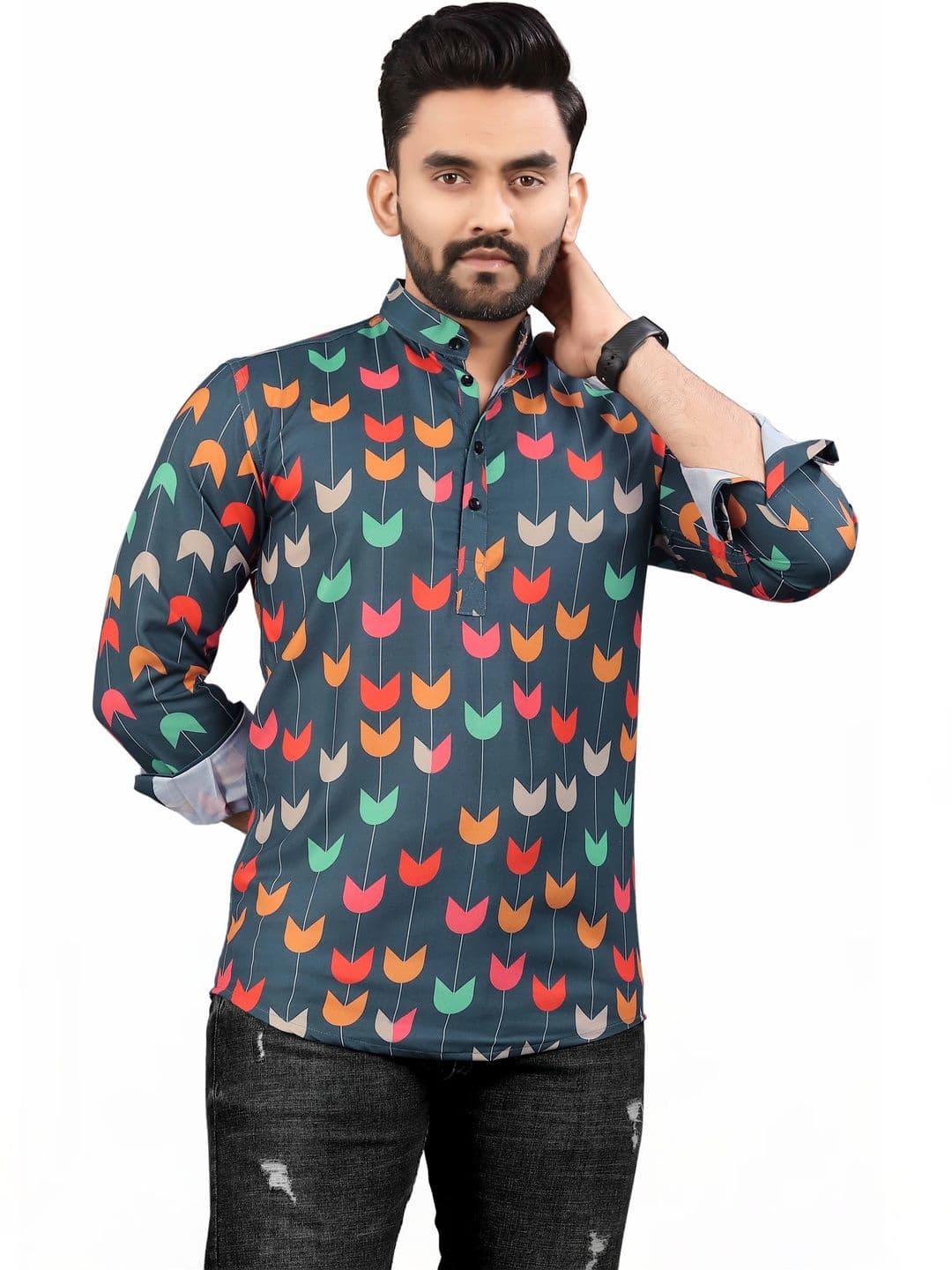 SEDUM SESTRI Men Geometric Printed Kurta - view 1