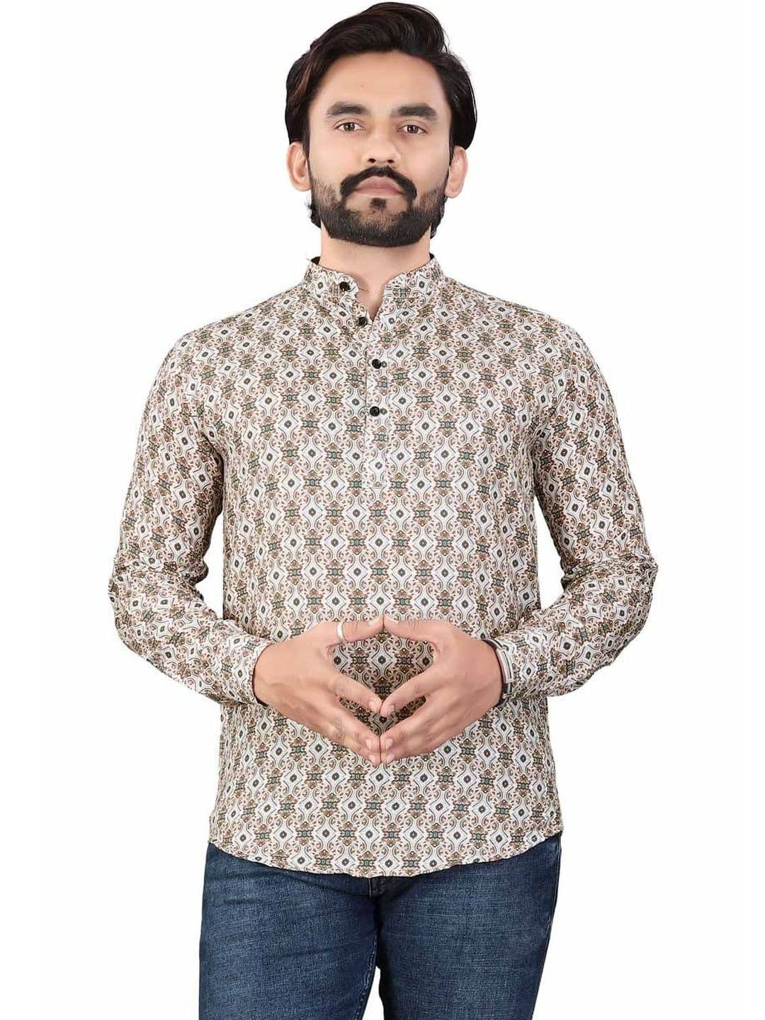 SEDUM SESTRI Men Geometric Printed Kurta - view 1