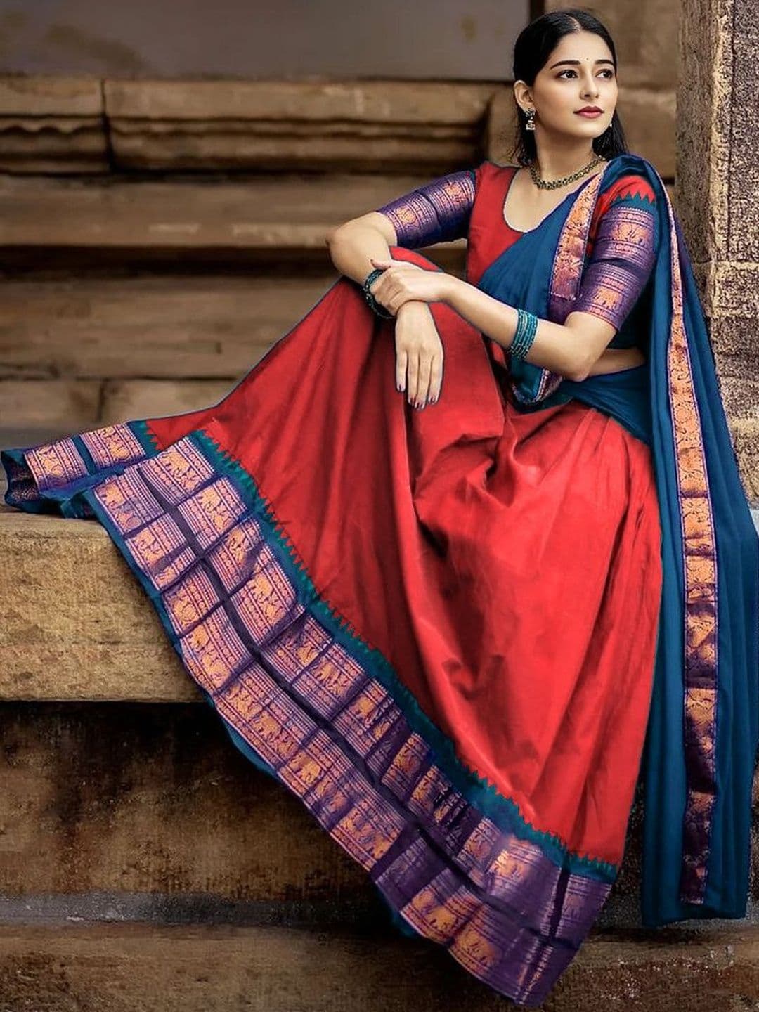 R K INFINITIVE Embroidered Unstitched Lehenga & Blouse With Dupatta - view 1
