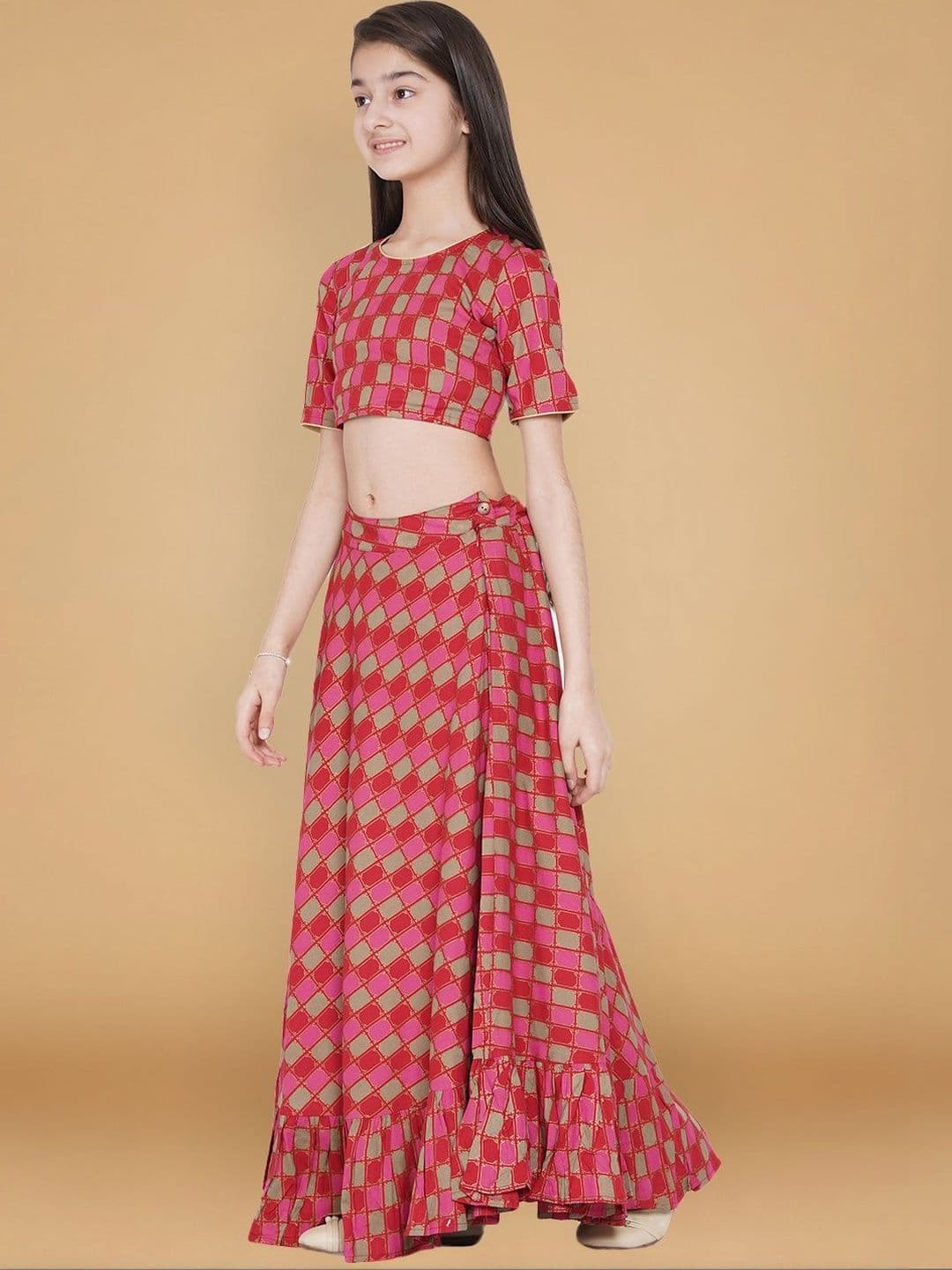 KALINI Girls Printed Ready to Wear Lehenga & Blouse With Dupatta - view 1