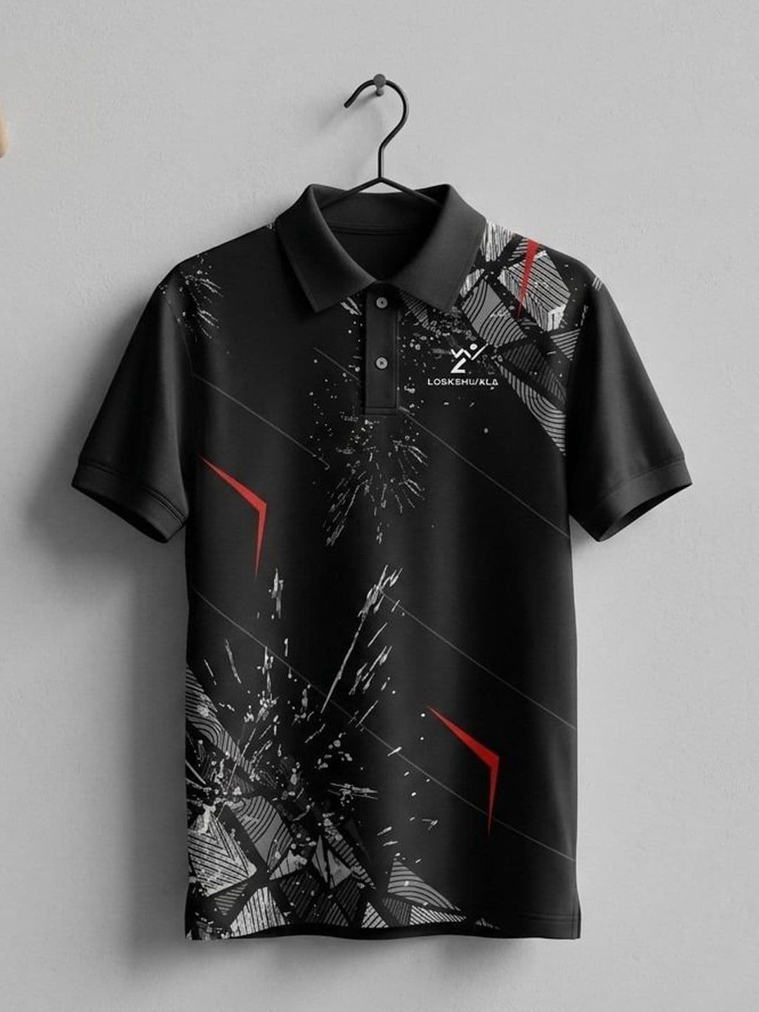 Lookswala Men Printed Polo Collar T-shirt - view 1
