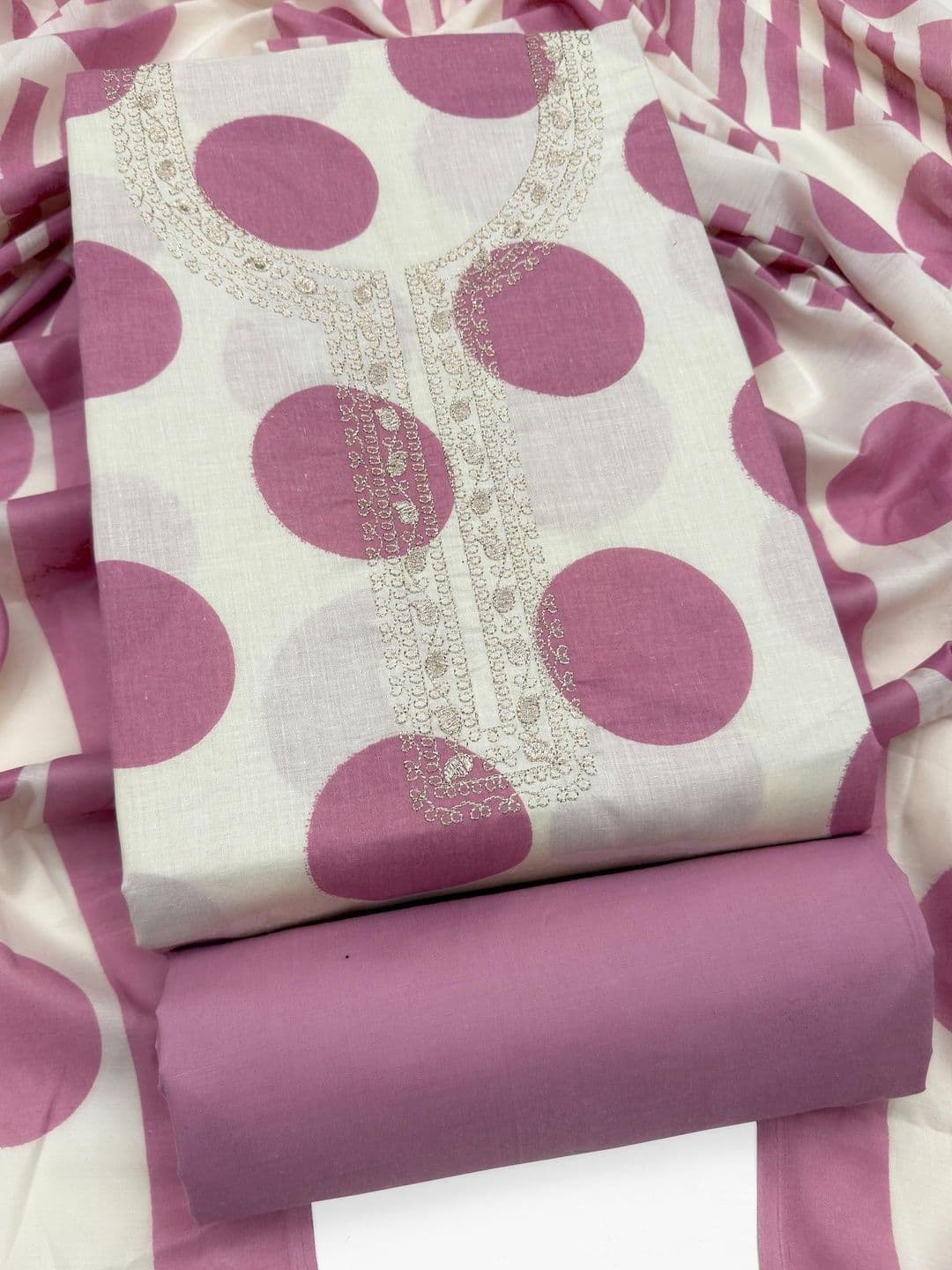 Mitera Printed Pure Cotton Unstitched Dress Material - view 1