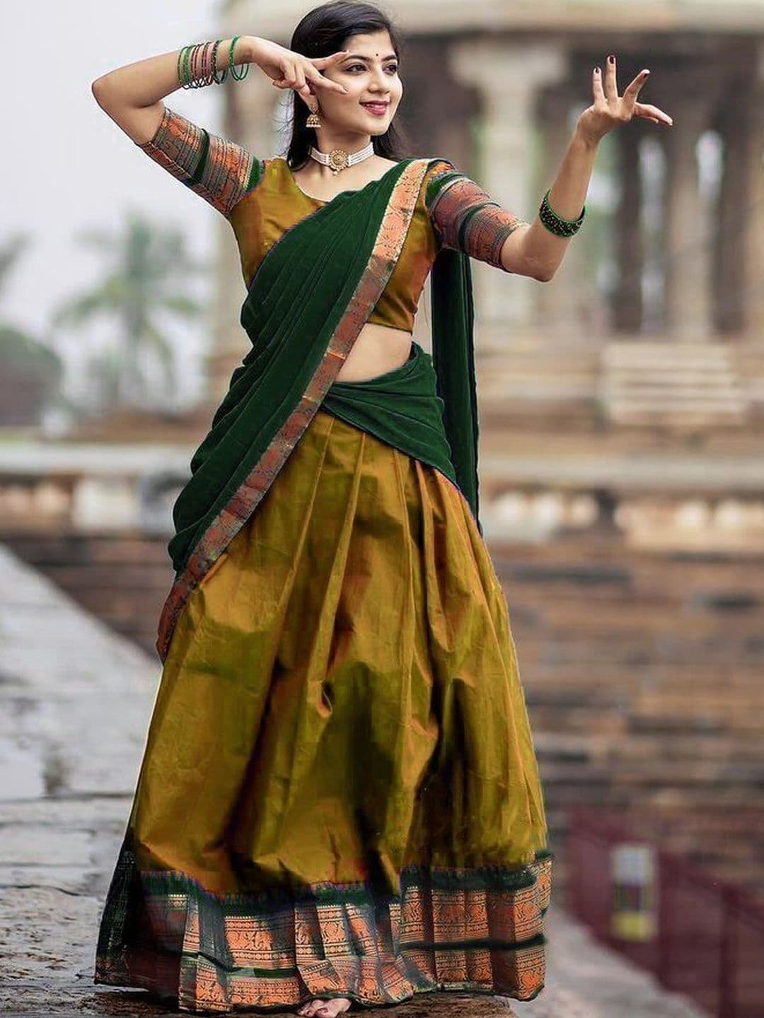 R K INFINITIVE Unstitched Lehenga & Blouse With Dupatta - view 1