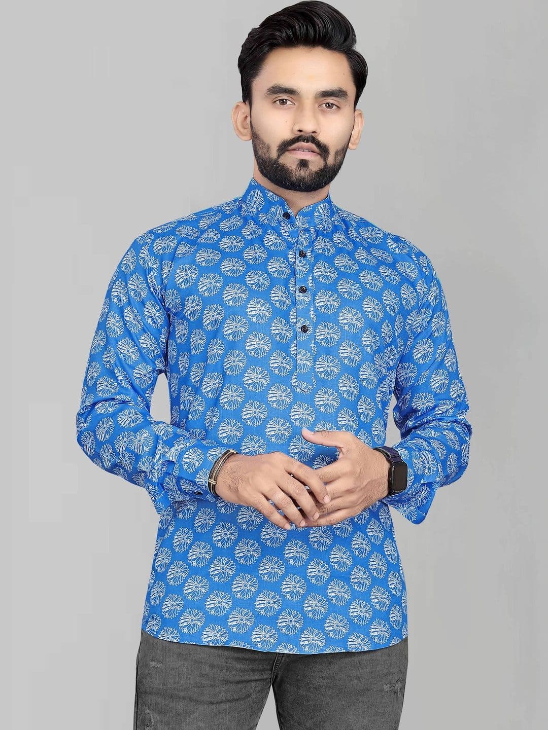 SEDUM SESTRI Men Floral Printed Block Print Kurta - view 1