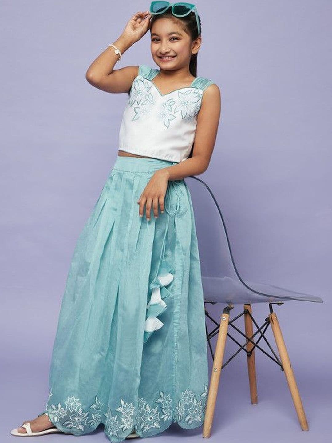 KALINI Girls Embroidered Thread Work Ready to Wear Lehenga & - view 1