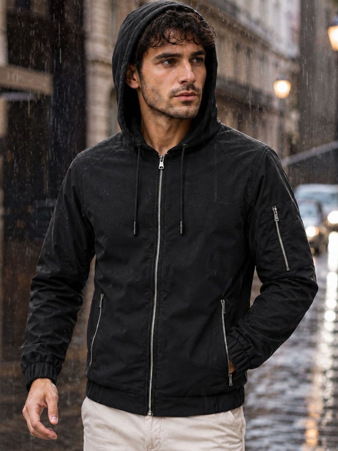MIA FASHION Men Hooded Rain Jacket - view 1