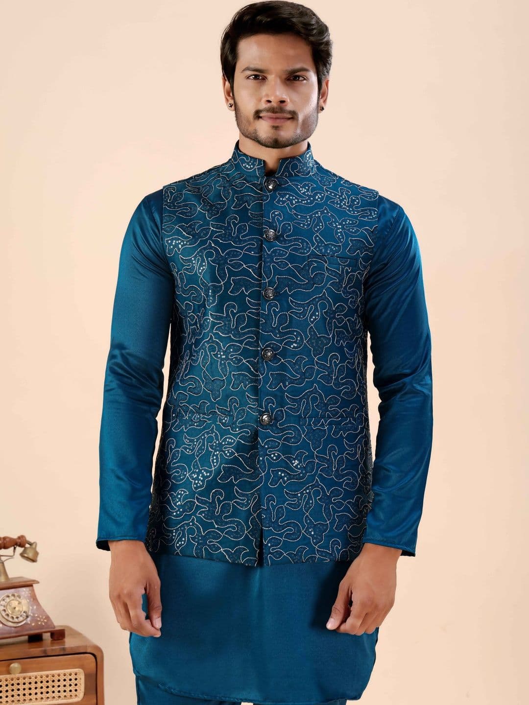 MODERN MUGHALS Embroidered Nehru Jackets - view 1