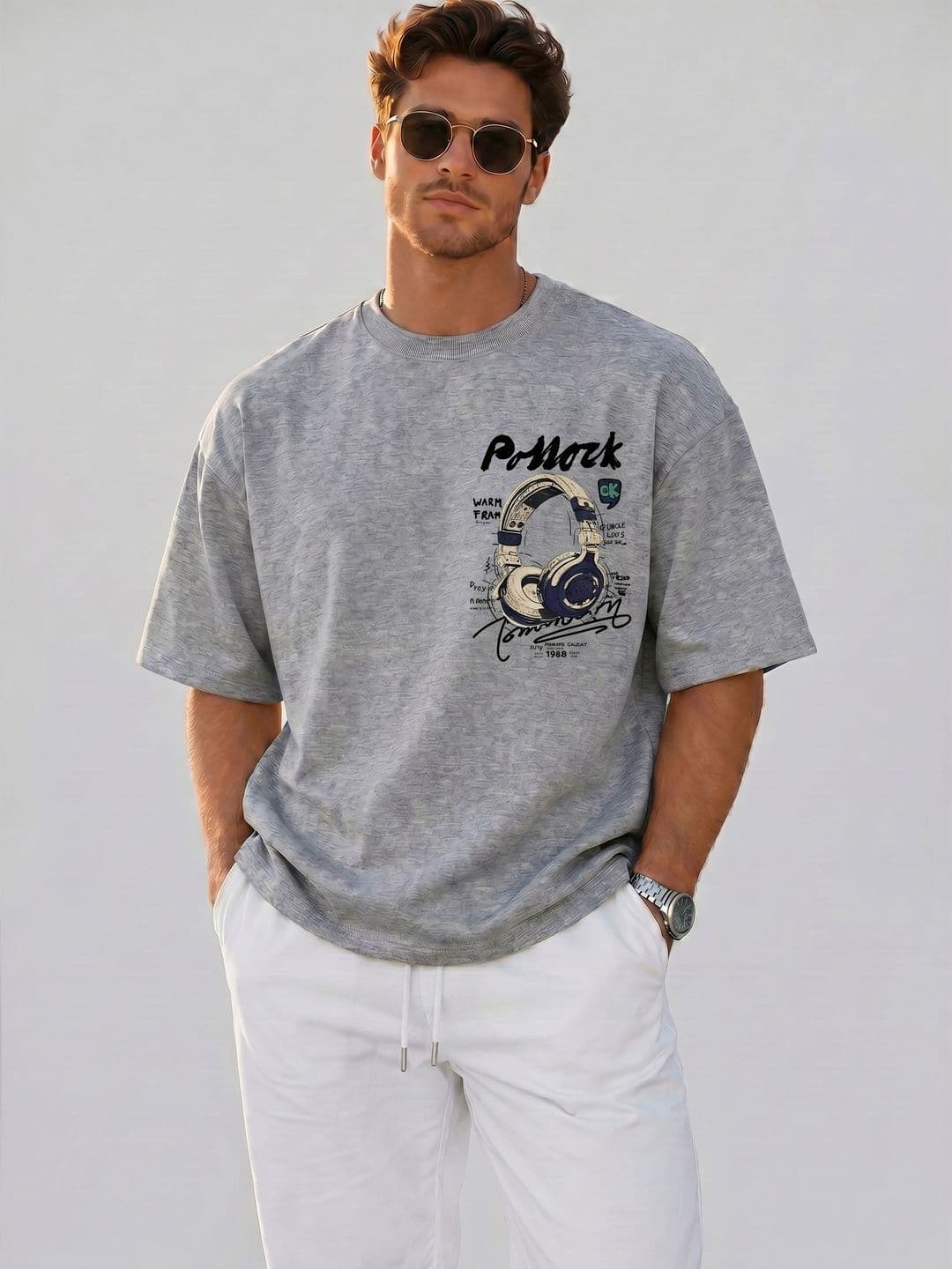 LECOWAR Men Oversized Graphic T-shirt - view 1