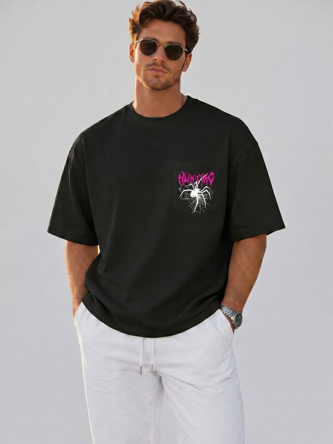 LECOWAR Men Printed Pockets T-shirt - view 1