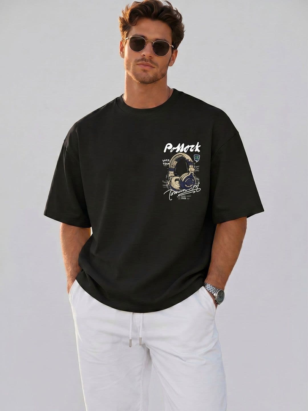 LECOWAR Men Oversized Graphic T-shirt - view 1