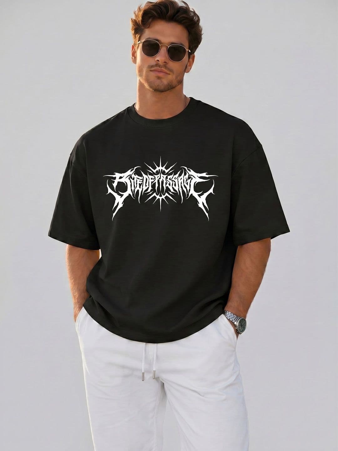 LECOWAR Men Oversized Graphic T-shirt - view 1