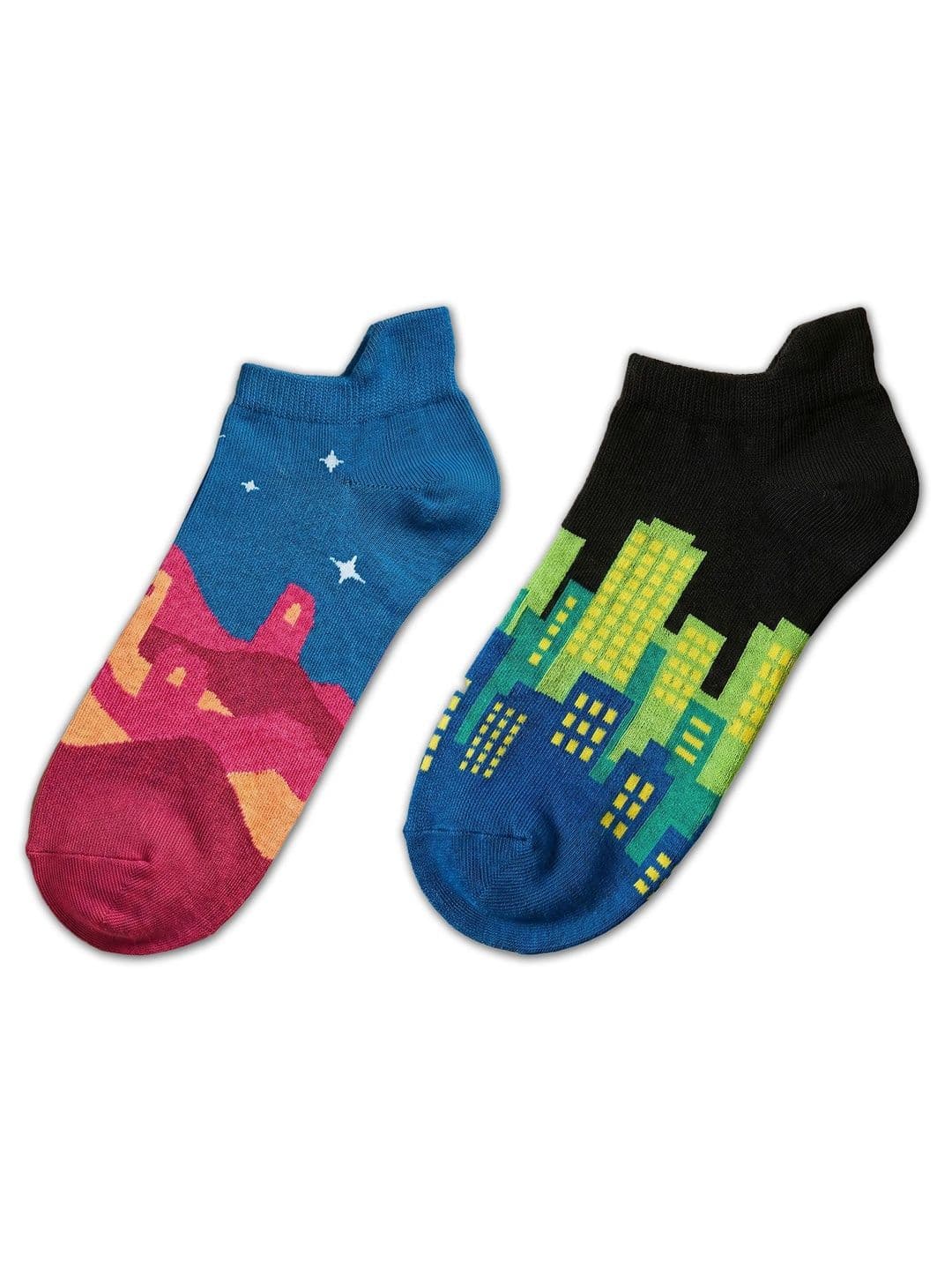 bummer Unisex Pack of 2 Cotton Patterned Ankle Length Socks - view 1
