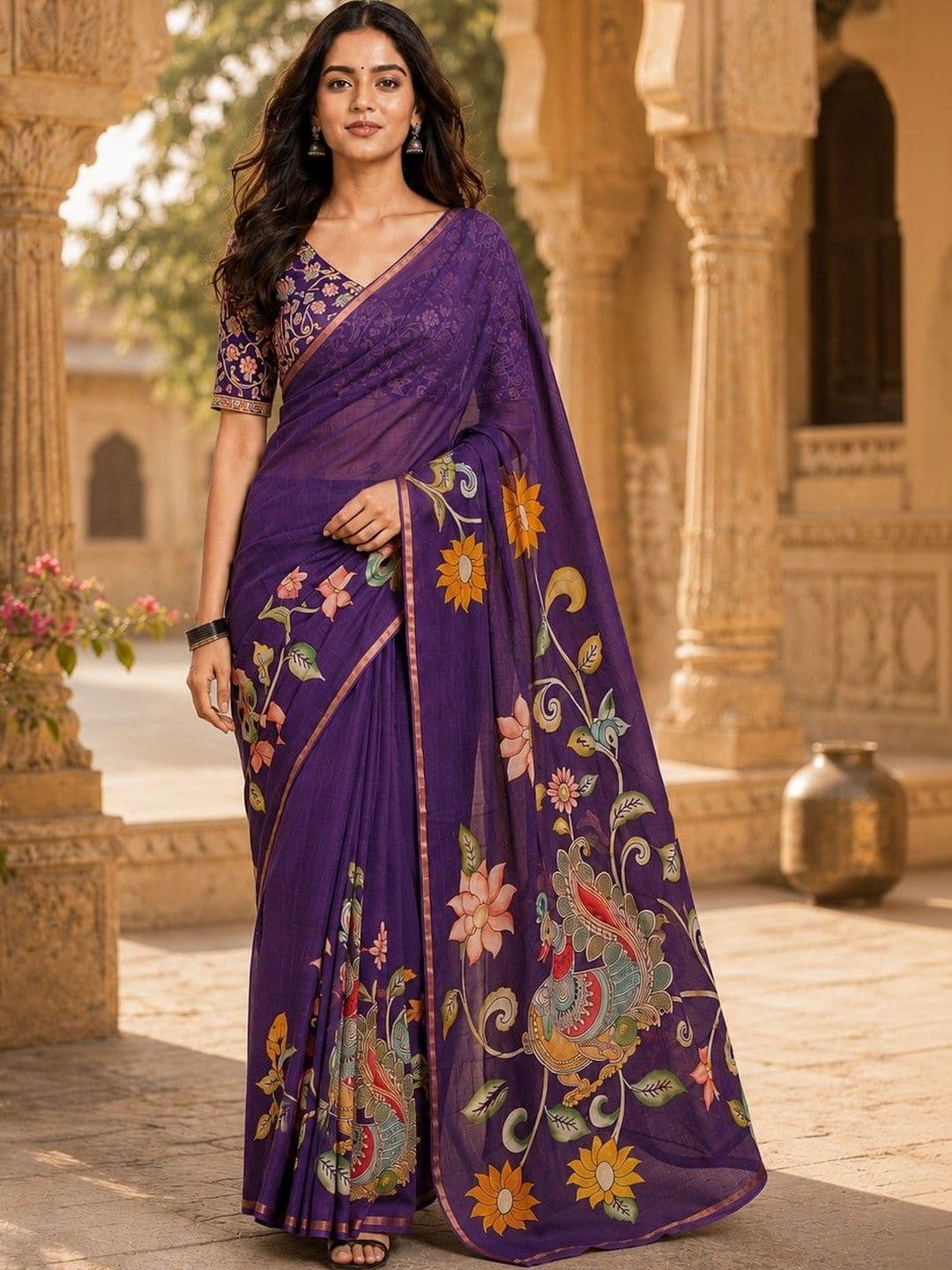 HERE&NOW Floral Saree - view 1