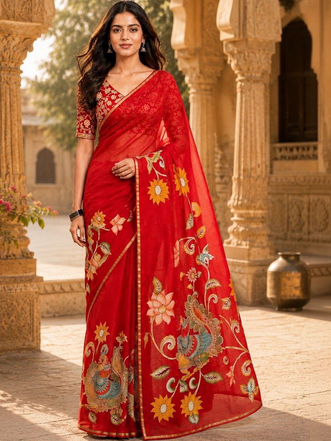 HERE&NOW Floral Saree - view 1