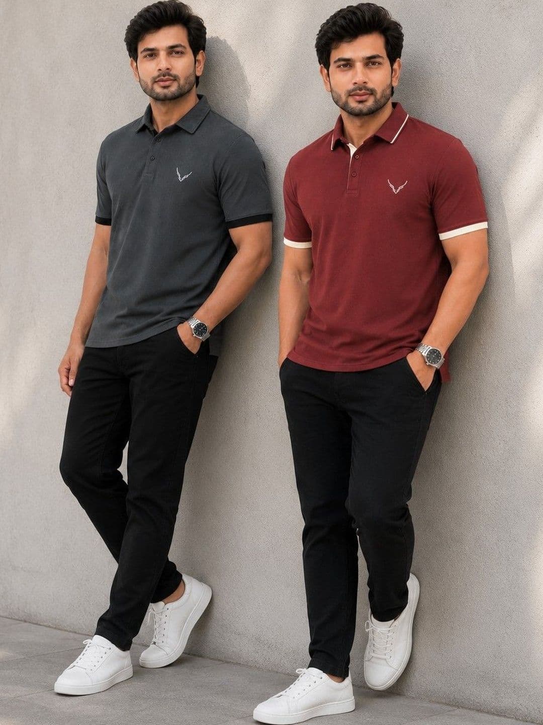 AVRIE Men Brand Logo Polo Collar T-shirt - view 1