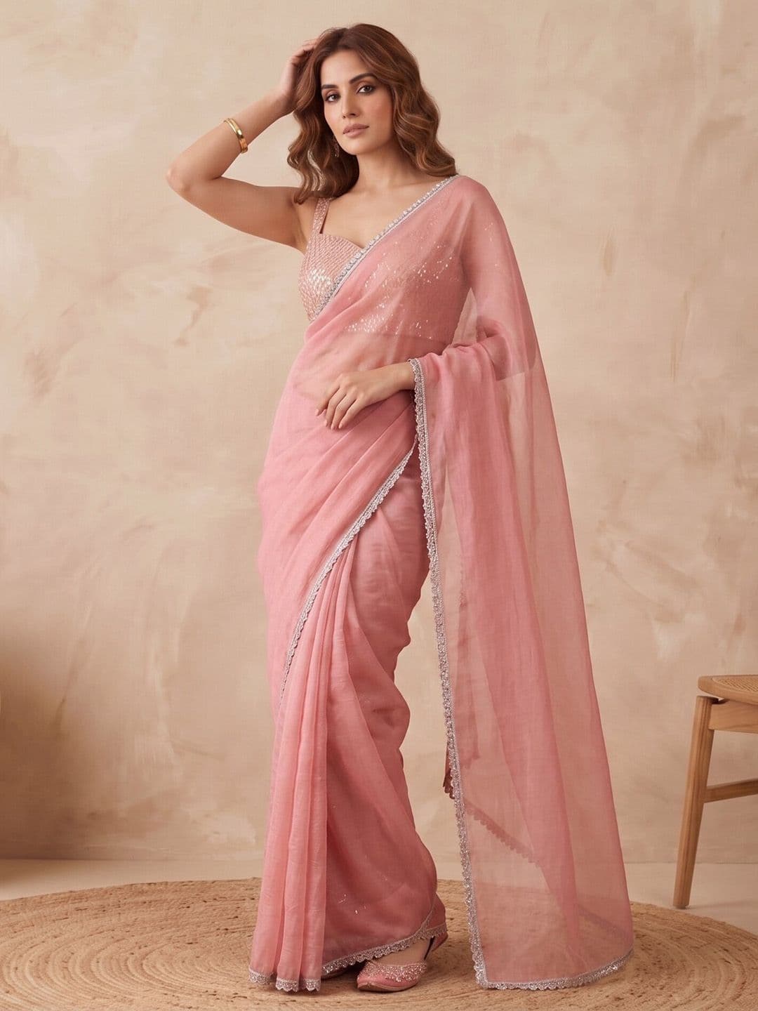 KALINI Sequinned Organza Saree - view 1